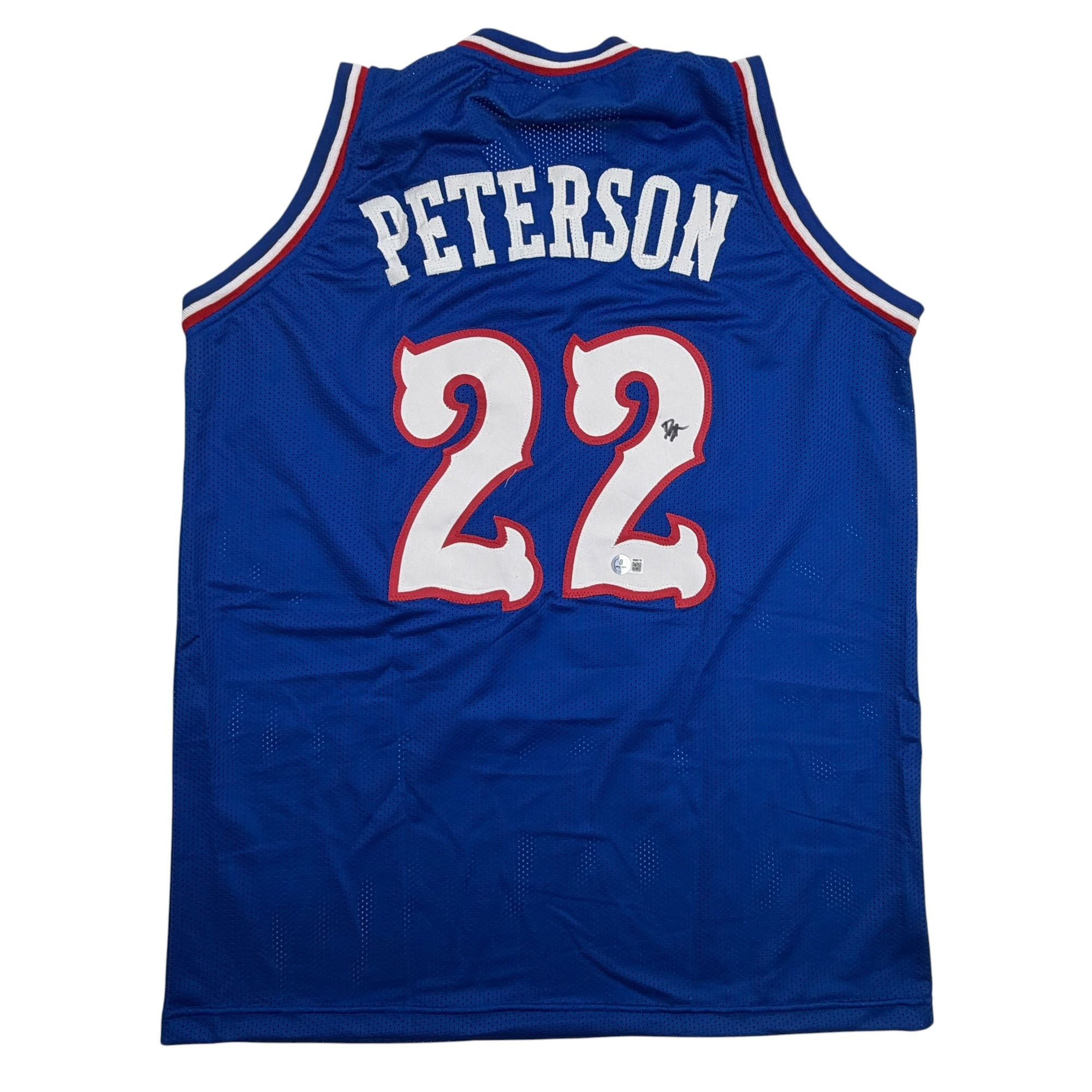 Autographed/Signed Darryn Peterson Kansas Blue College Basketball Jersey Beckett BAS COA