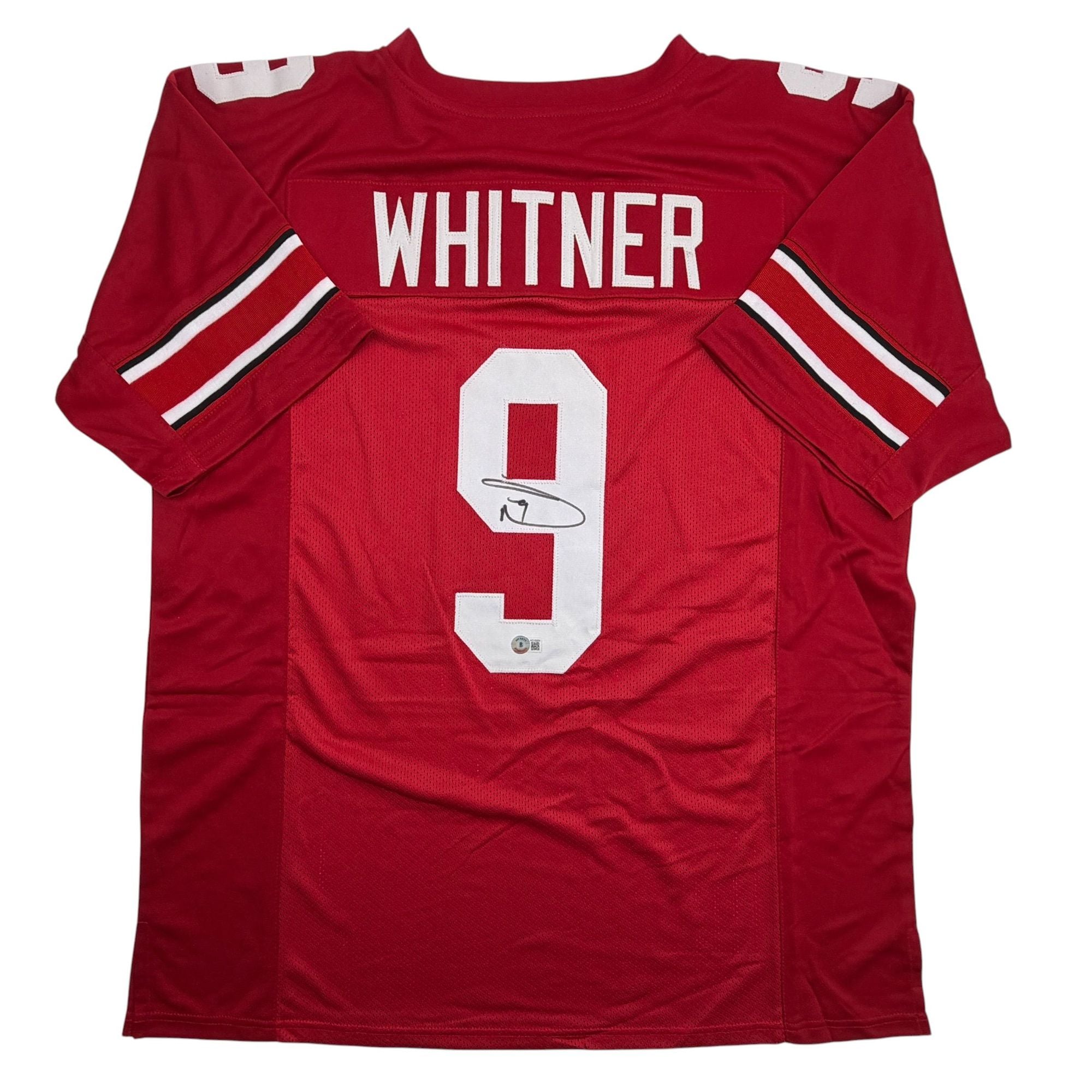 Autographed/Signed Donte Whitner Ohio State Red College Football Jersey Beckett BAS COA