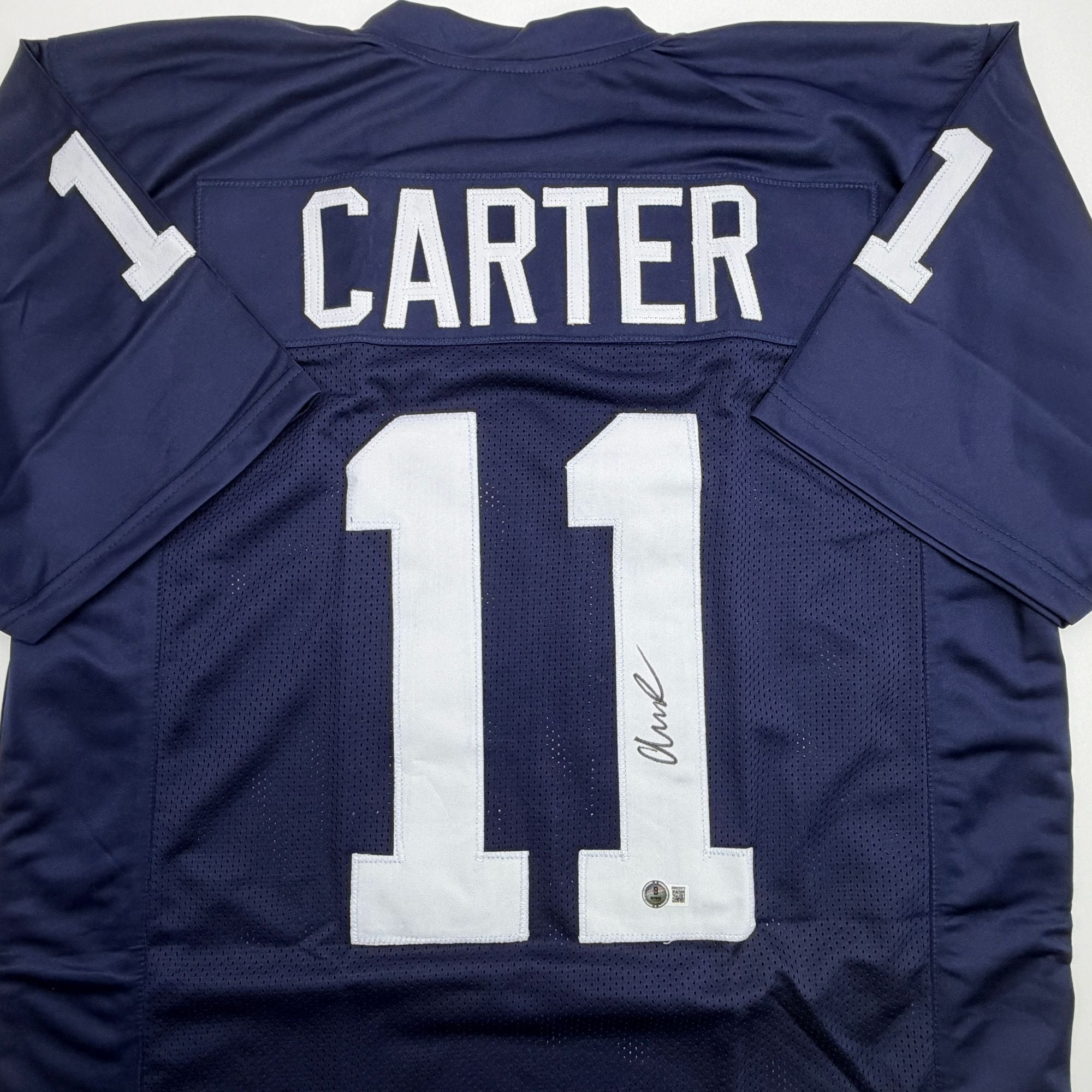 Autographed/Signed Abdul Carter Penn State Blue College Football Jersey Beckett BAS COA