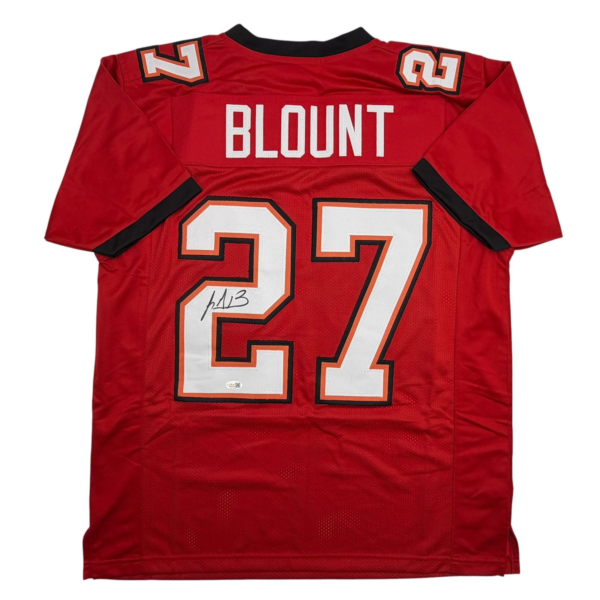 Autographed/Signed LeGarrette Blount Tampa Bay Red Football Jersey JSA COA