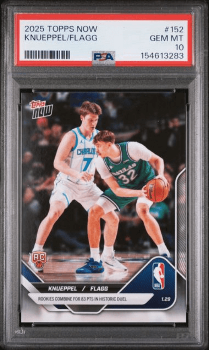 Graded 2025 Topps Now Kon Knueppel/Cooper Flagg #152 Rookie RC Basketball Card PSA 10 Gem Mint