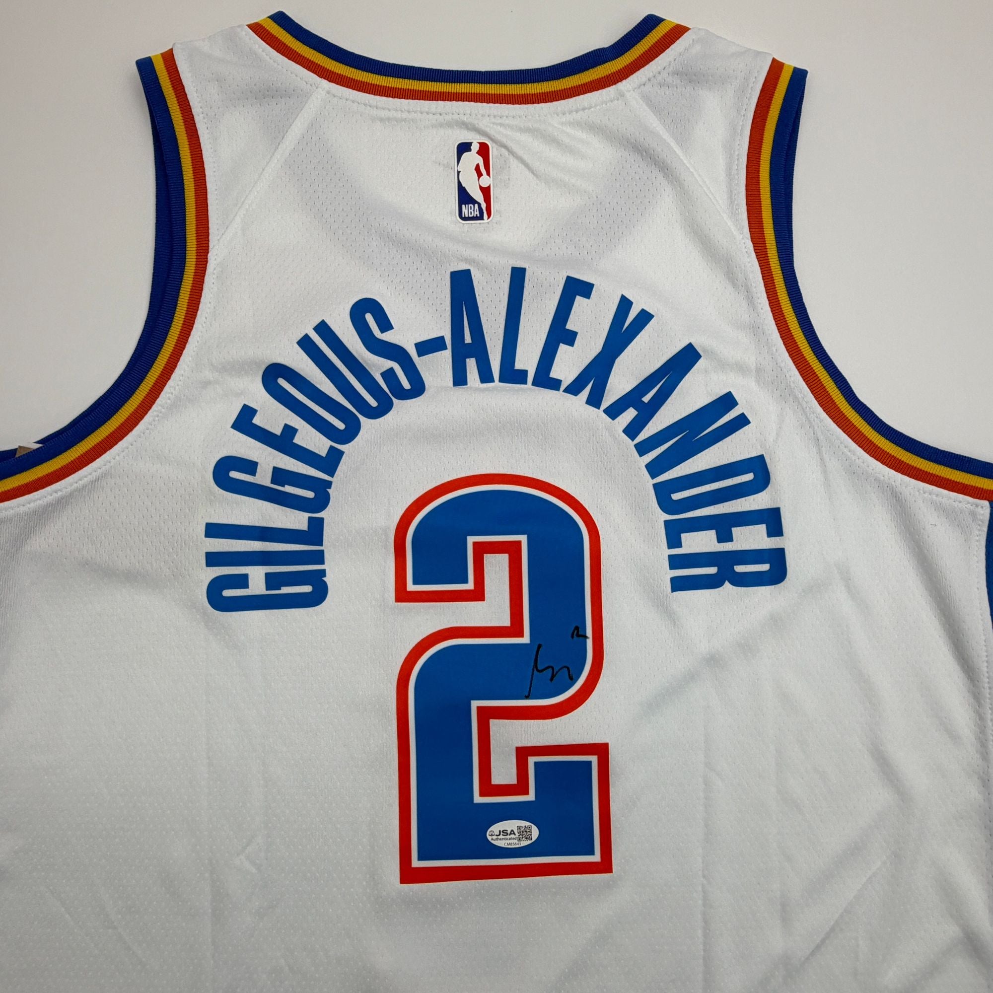 Autographed/Signed Shai Gilgeous-Alexander SGA Oklahoma City OKC Thunder White Authentic Basketball Jersey JSA COA