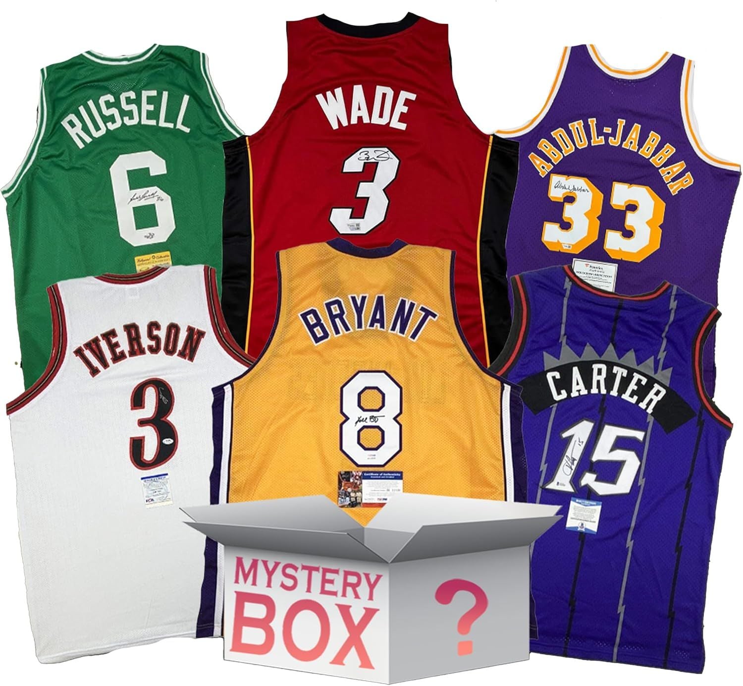 Hall of Famers Autographed/Signed Basketball Jersey Mystery Box with PSA JSA or Beckett COA