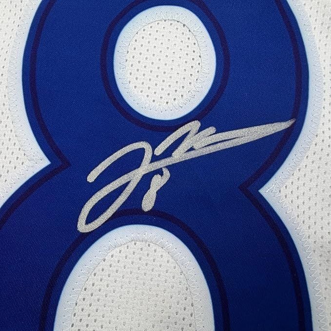 Framed Autographed/Signed Jared Verse 35x39 Los Angeles LA White Football Jersey Beckett BAS COA