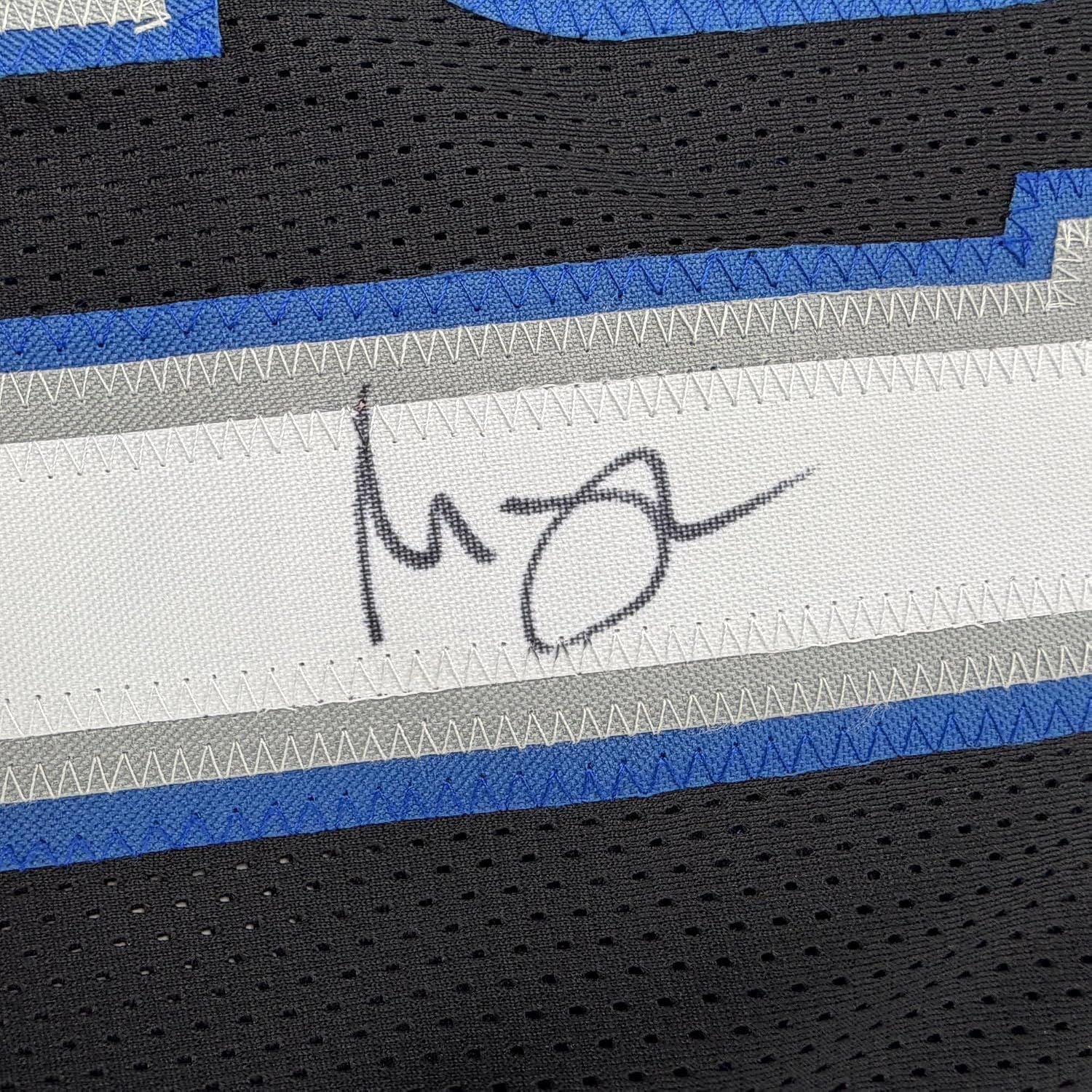 Framed Autographed/Signed Moritz Moe Wagner 35x39 Orlando Black Basketball Jersey Pristine PA COA