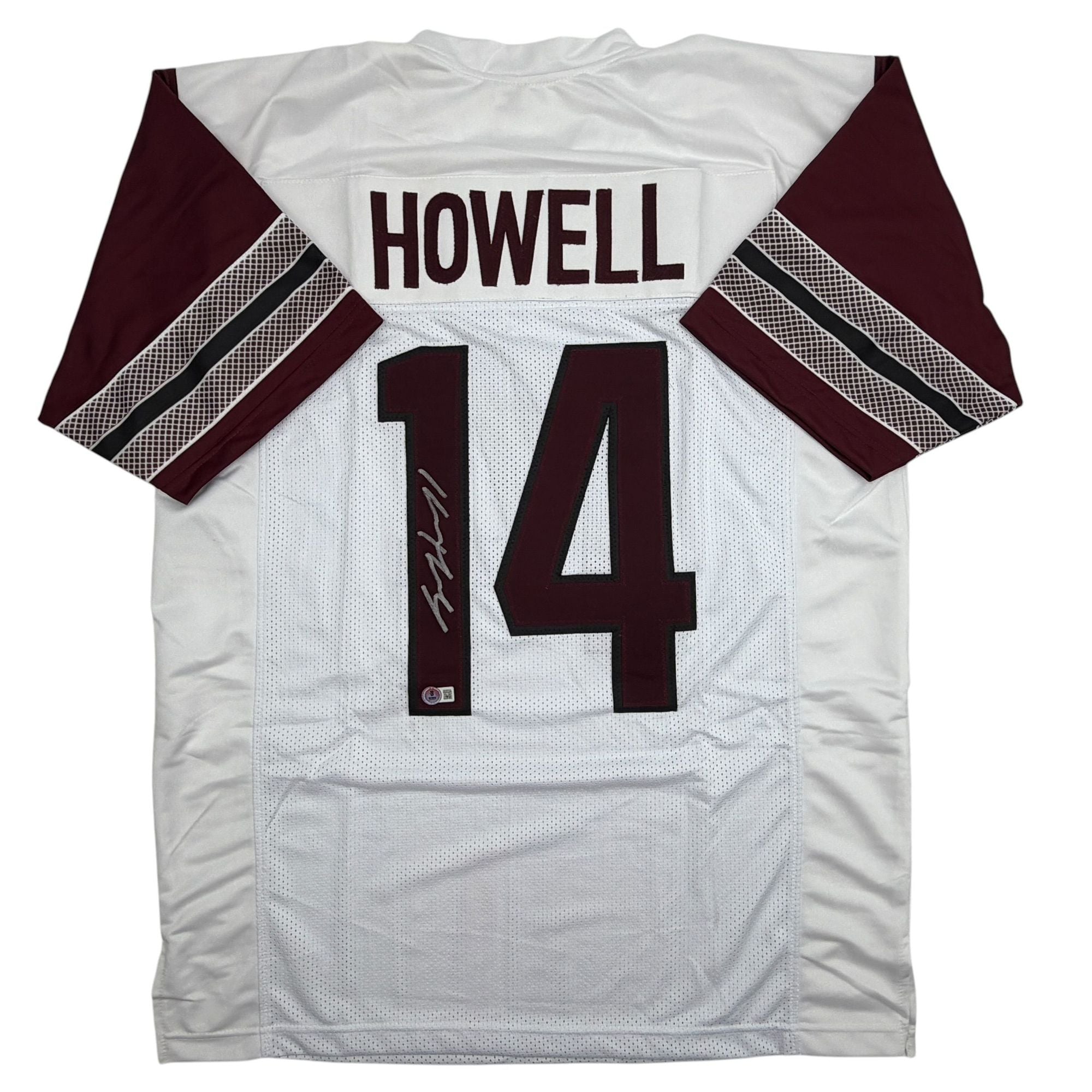 Autographed/Signed Sam Howell Washington White Football Jersey Beckett BAS COA