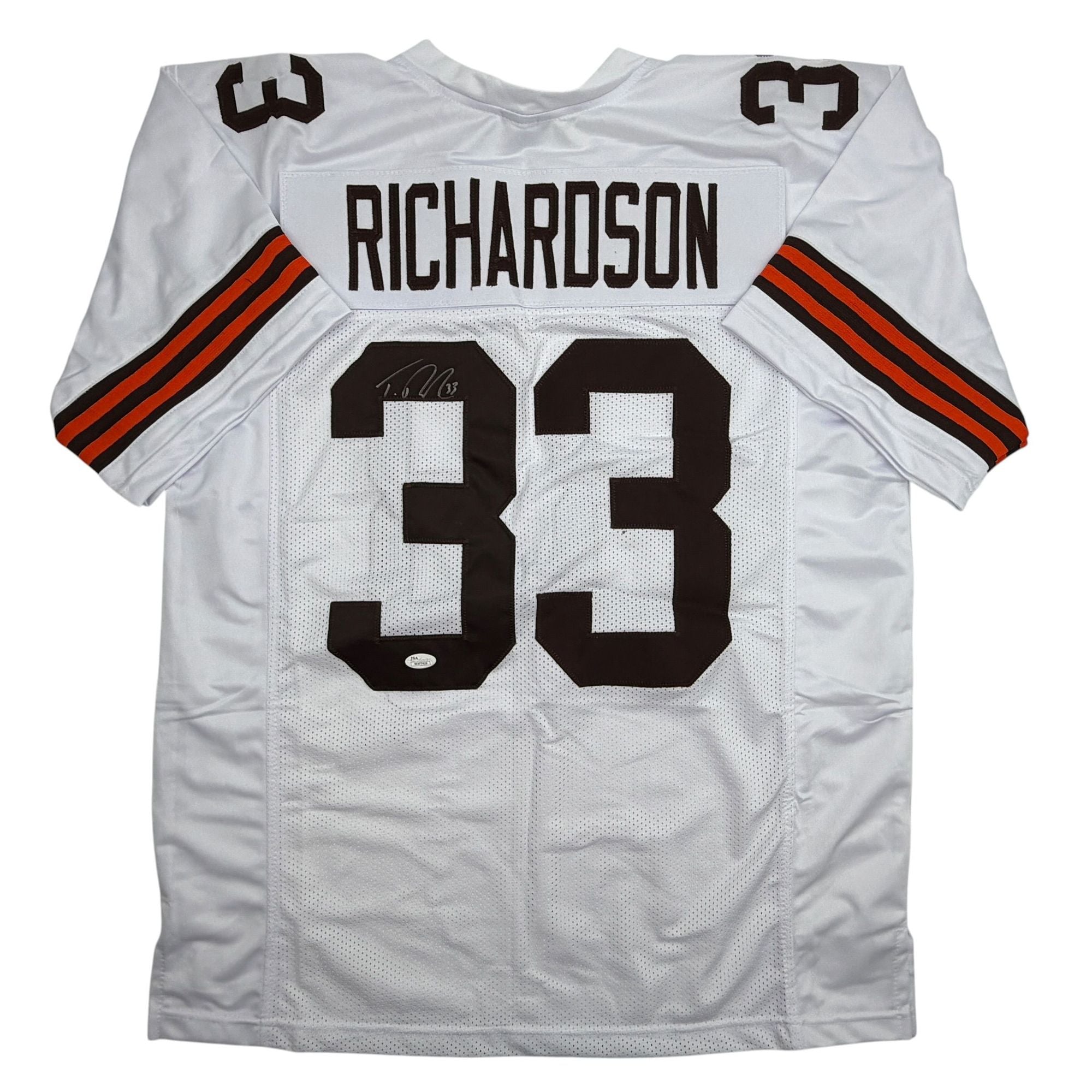 Autographed/Signed Trent Richardson Cleveland White Football Jersey JSA COA