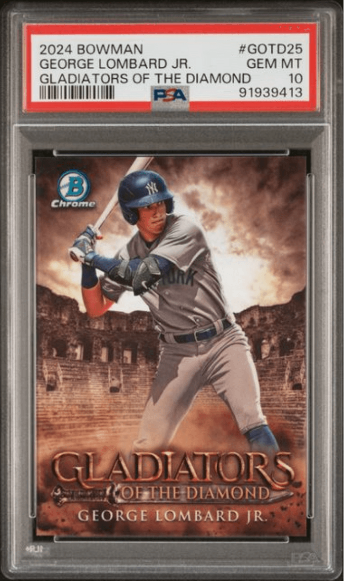 Graded 2024 Topps Bowman George Lombard Jr #GOTD25 Gladiators of the Diamond Rookie RC Baseball Card PSA 10 Gem Mint