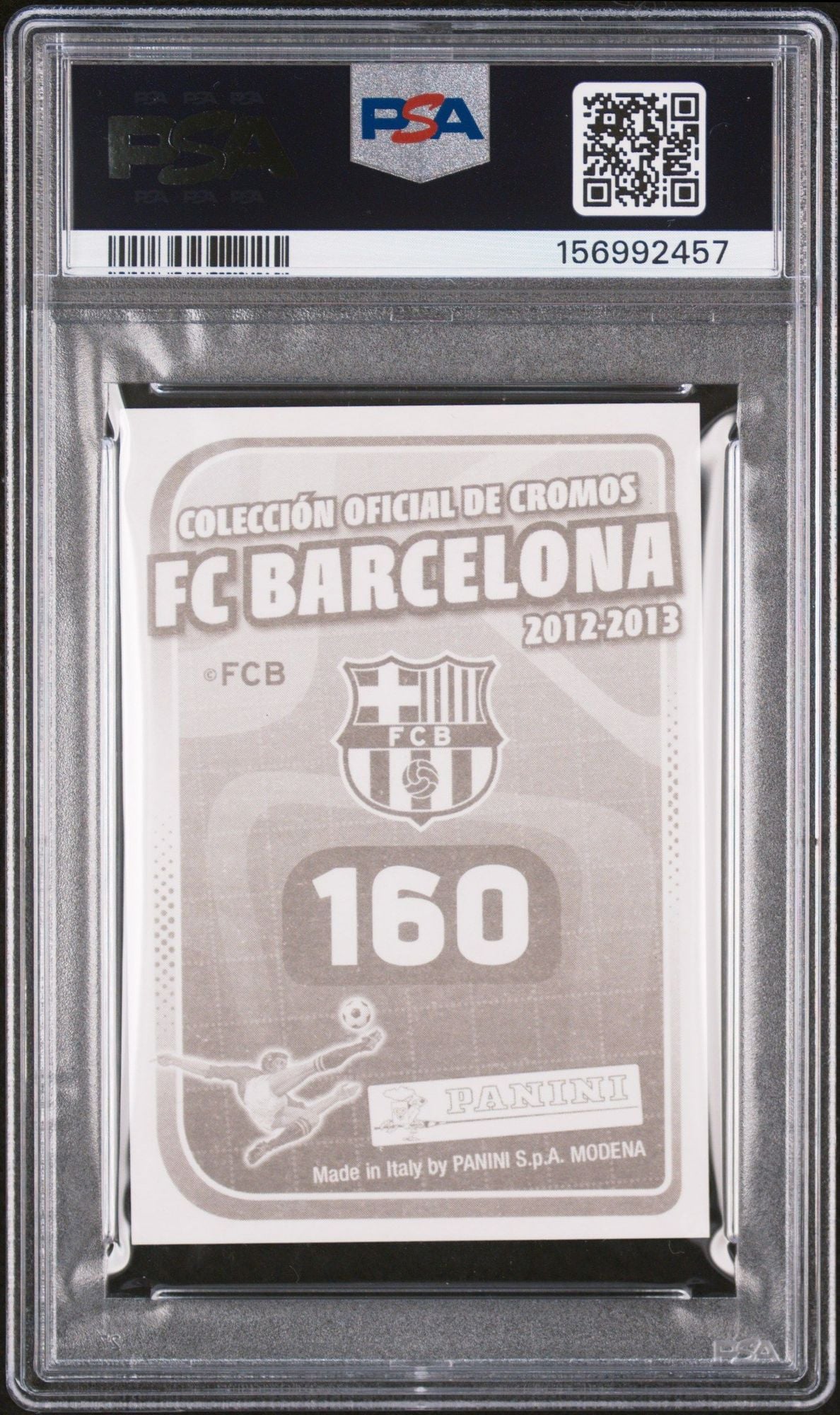 Graded 2012 Panini Lionel Messi #160 FC Barcelona Stickers Soccer Card PSA 10 Gem Mint