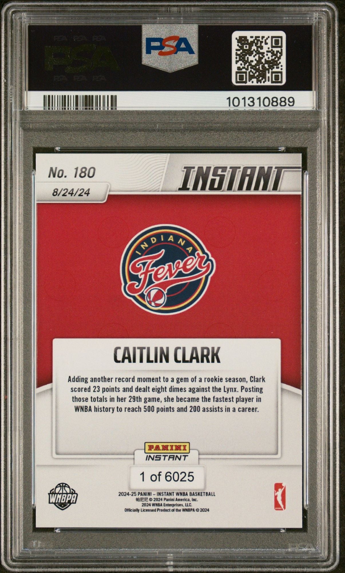 Graded 2024 Panini Instant WNBA Caitlin Clark #180 Rookie RC Basketball Card PSA 10 Gem Mint