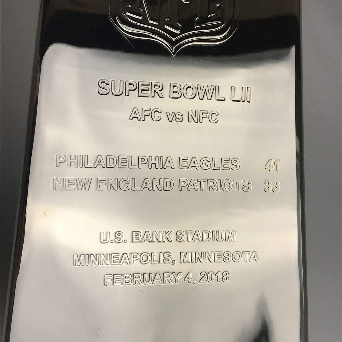 Autographed/Signed Nick Foles Full Size F/S Replica Super Bowl 52 LII Lombardi Trophy Philadelphia Eagles Beckett BAS COA