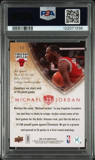 Graded 2009 UD Jordan Legacy Michael Jordan #13 Basketball Card PSA 10 Gem Mint