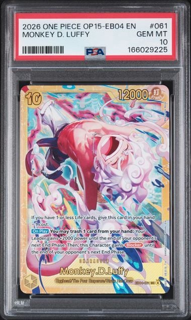Graded 2026 One Piece Monkey D. Luffy #061 OP15 EB04 EN Trading Card Game PSA 10 Gem Mint