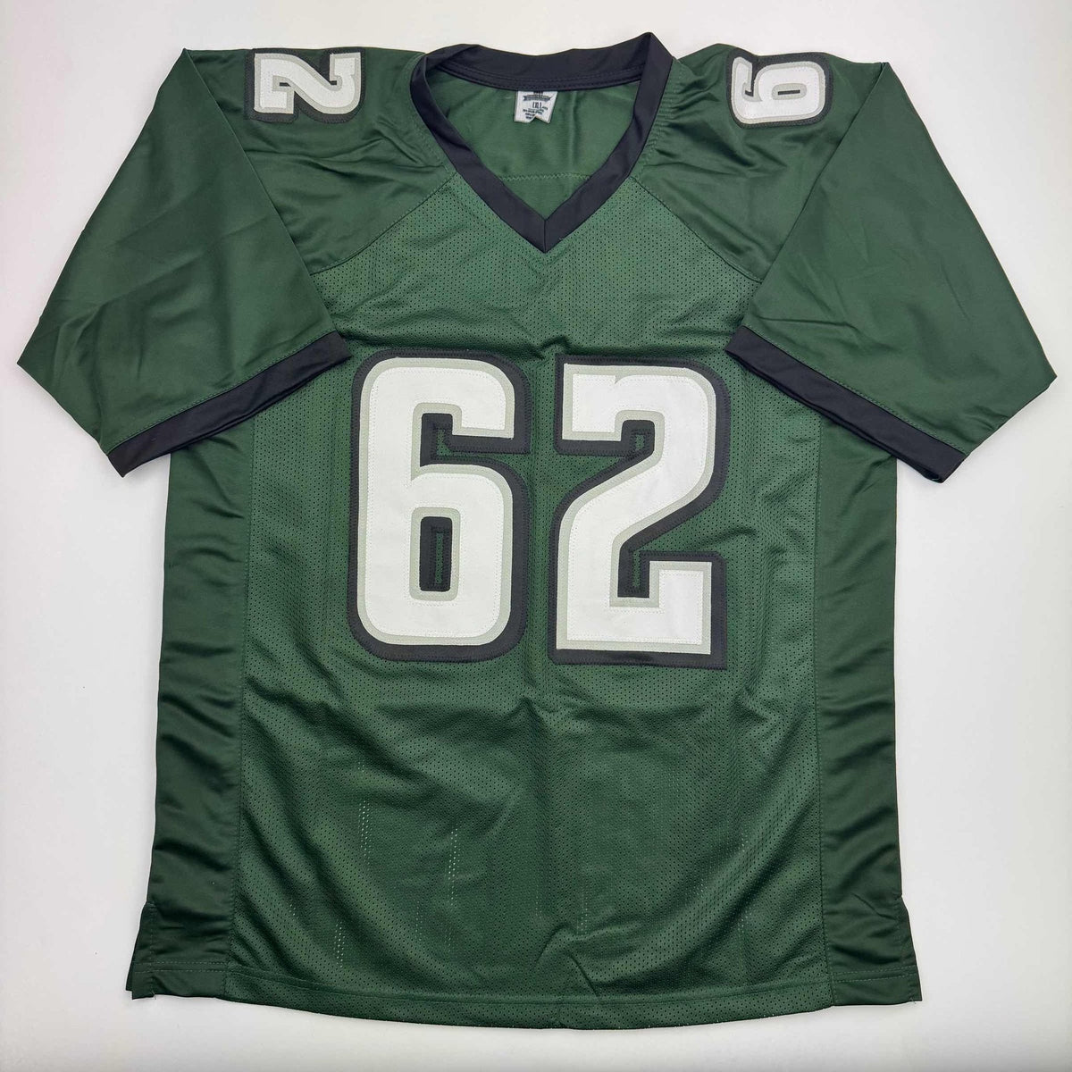 Autographed/Signed Jason Kelce Philadelphia Green Football Jersey PSA COA
