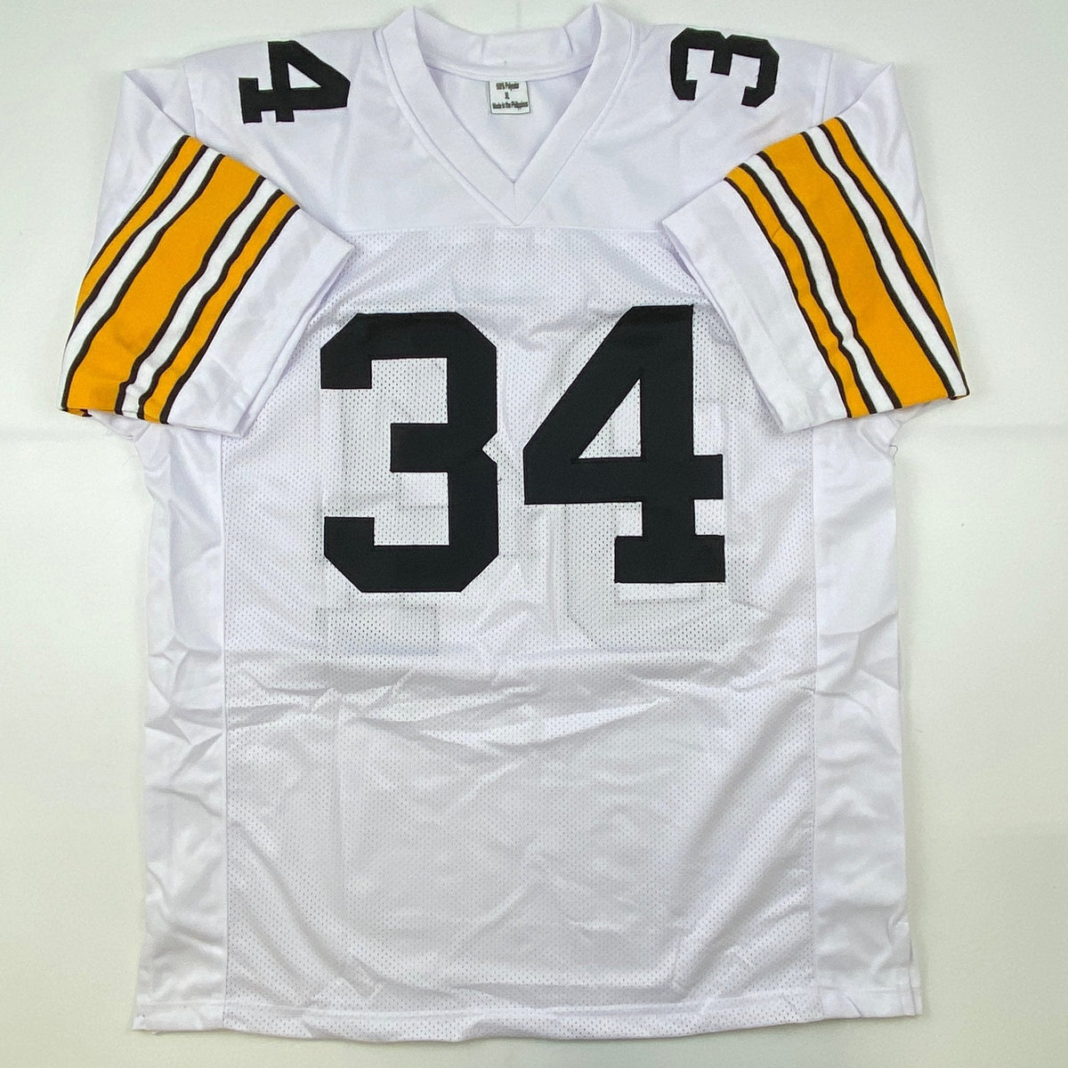 Autographed/Signed Andy Russell 2x SB Champs Pittsburgh White Football Jersey JSA COA
