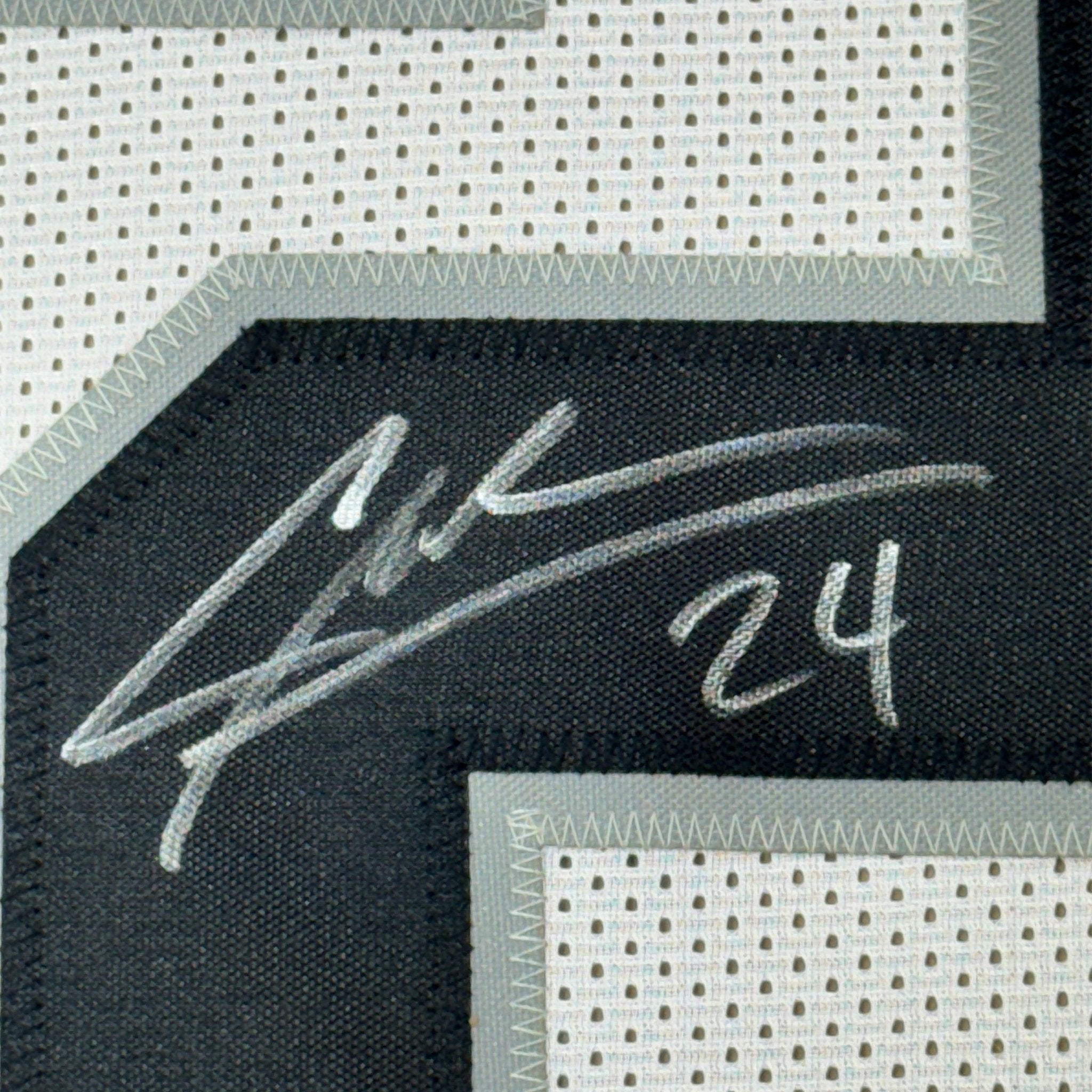 Framed Autographed/Signed Charles Woodson 35x39 Oakland White Football Jersey GTSM Holo COA