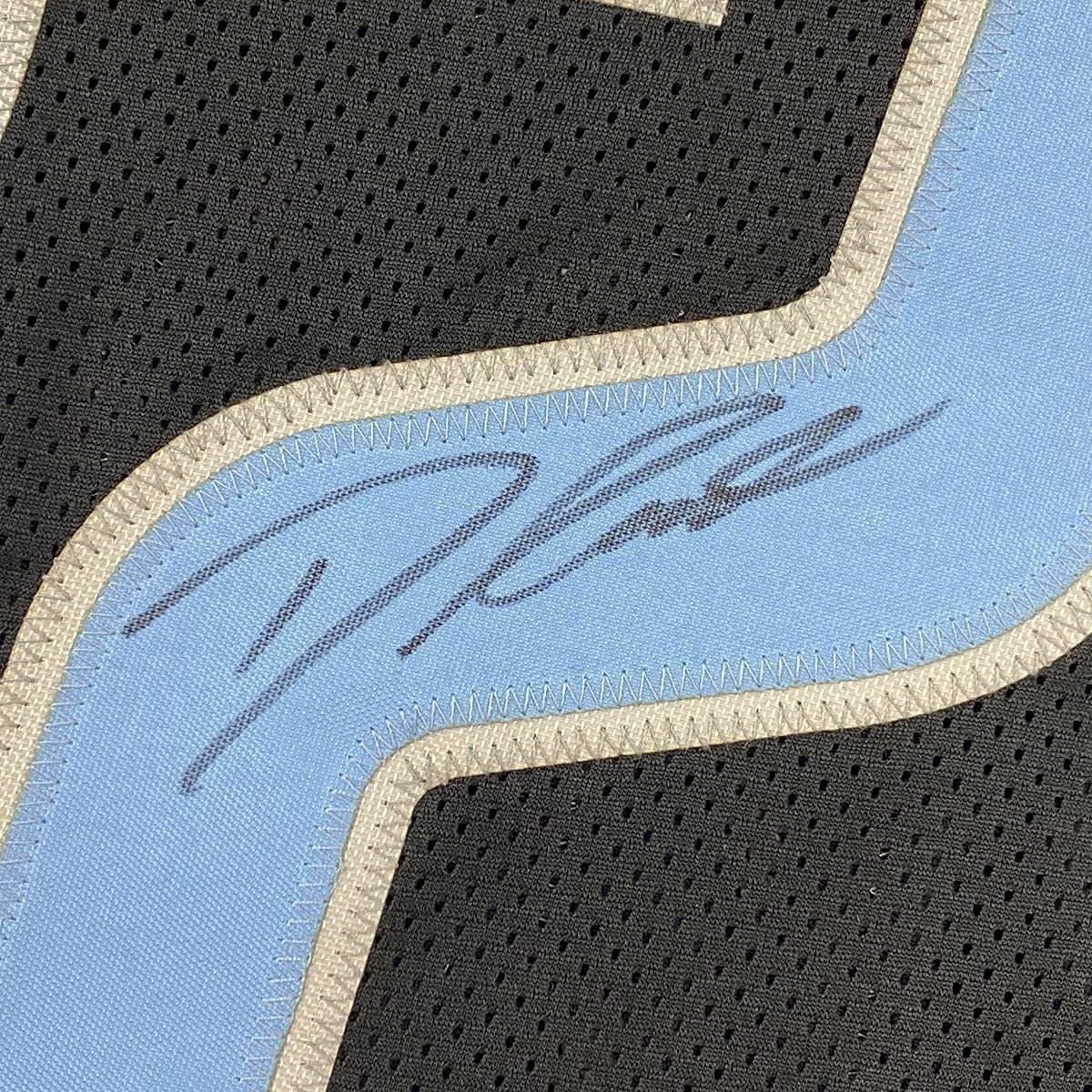 Framed Autographed/Signed D'Andre Swift 35x39 Detroit Black Football Jersey JSA COA
