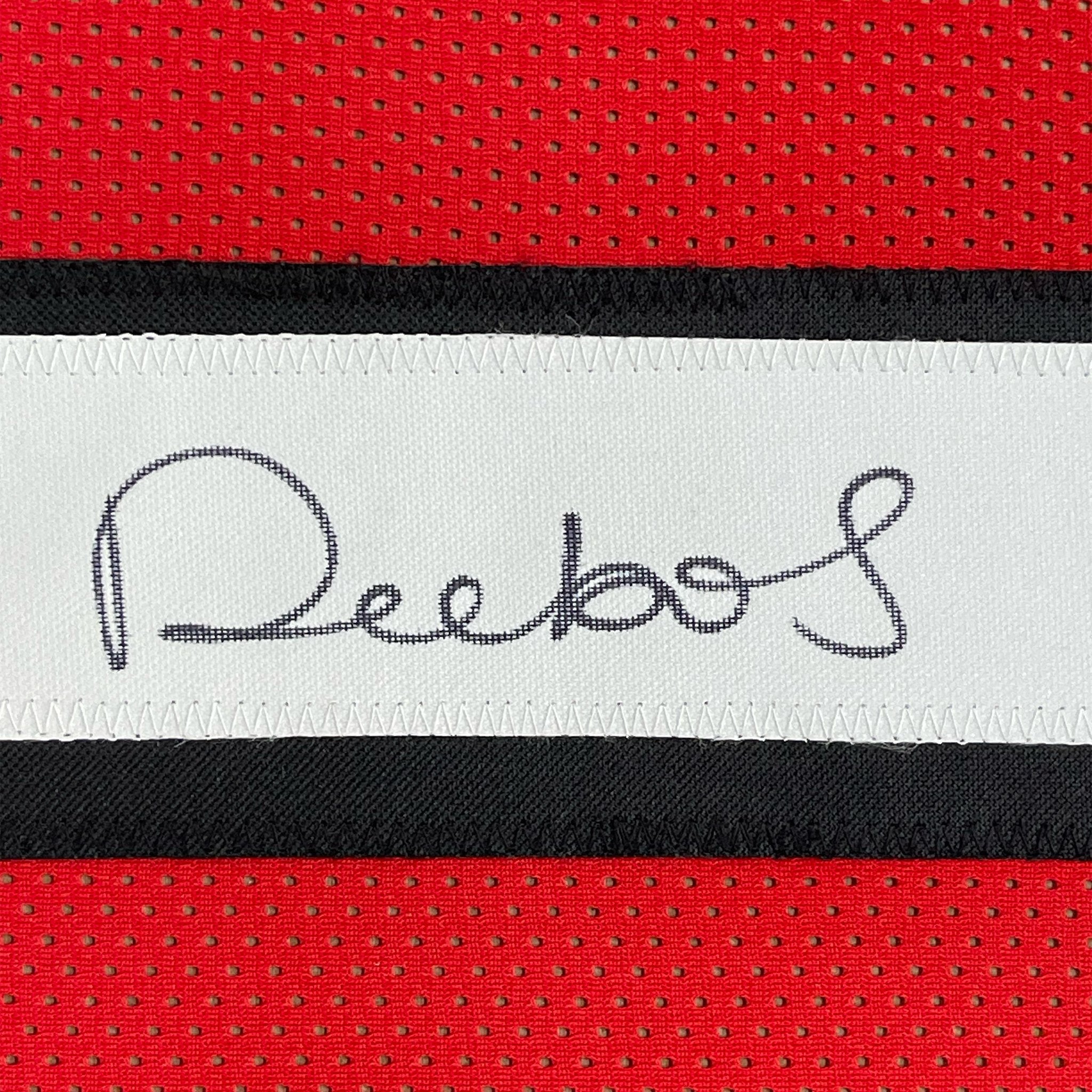 Framed Autographed/Signed Deebo Samuel 35x39 San Francisco Red Alternate Football Jersey JSA COA