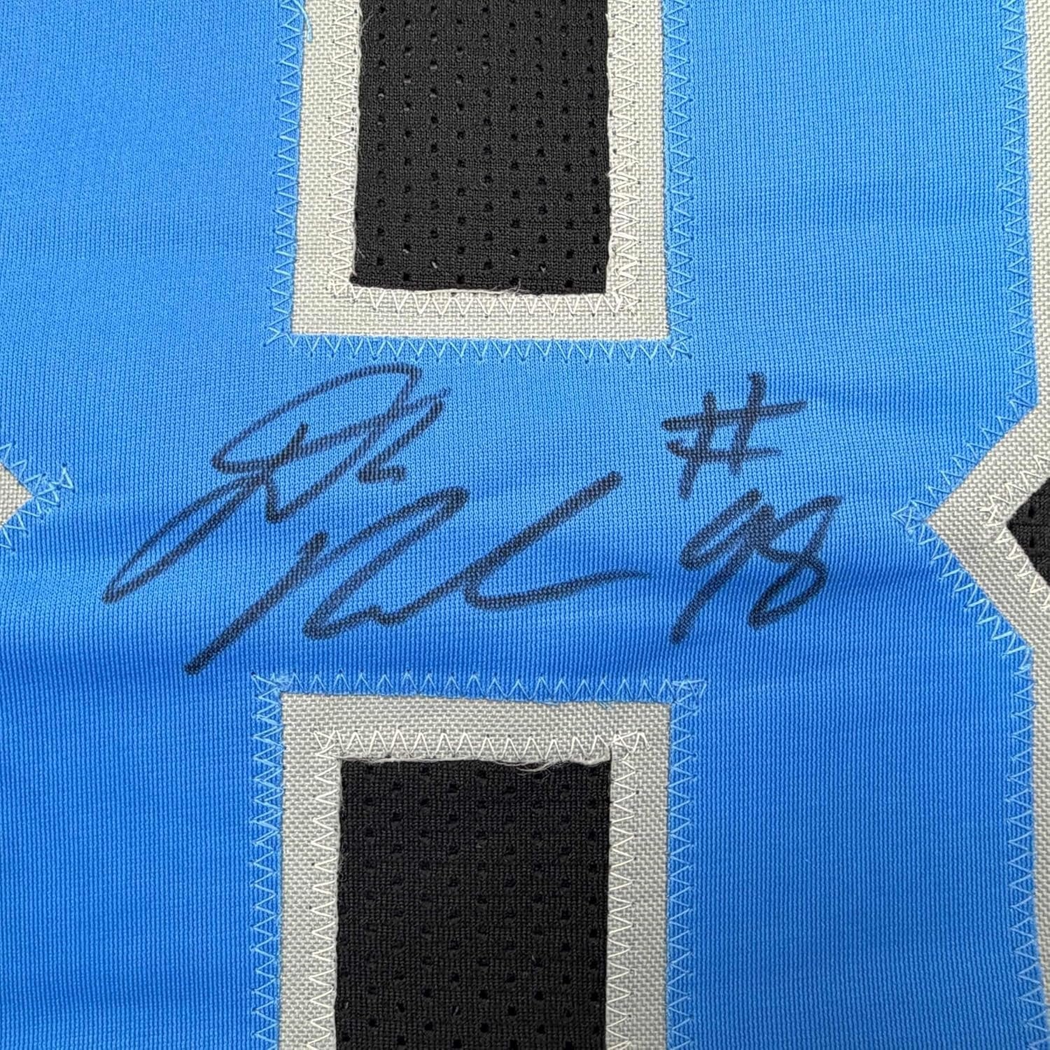 Framed Autographed/Signed D.J. DJ Reader 35x39 Detroit Black Football Jersey Beckett BAS COA