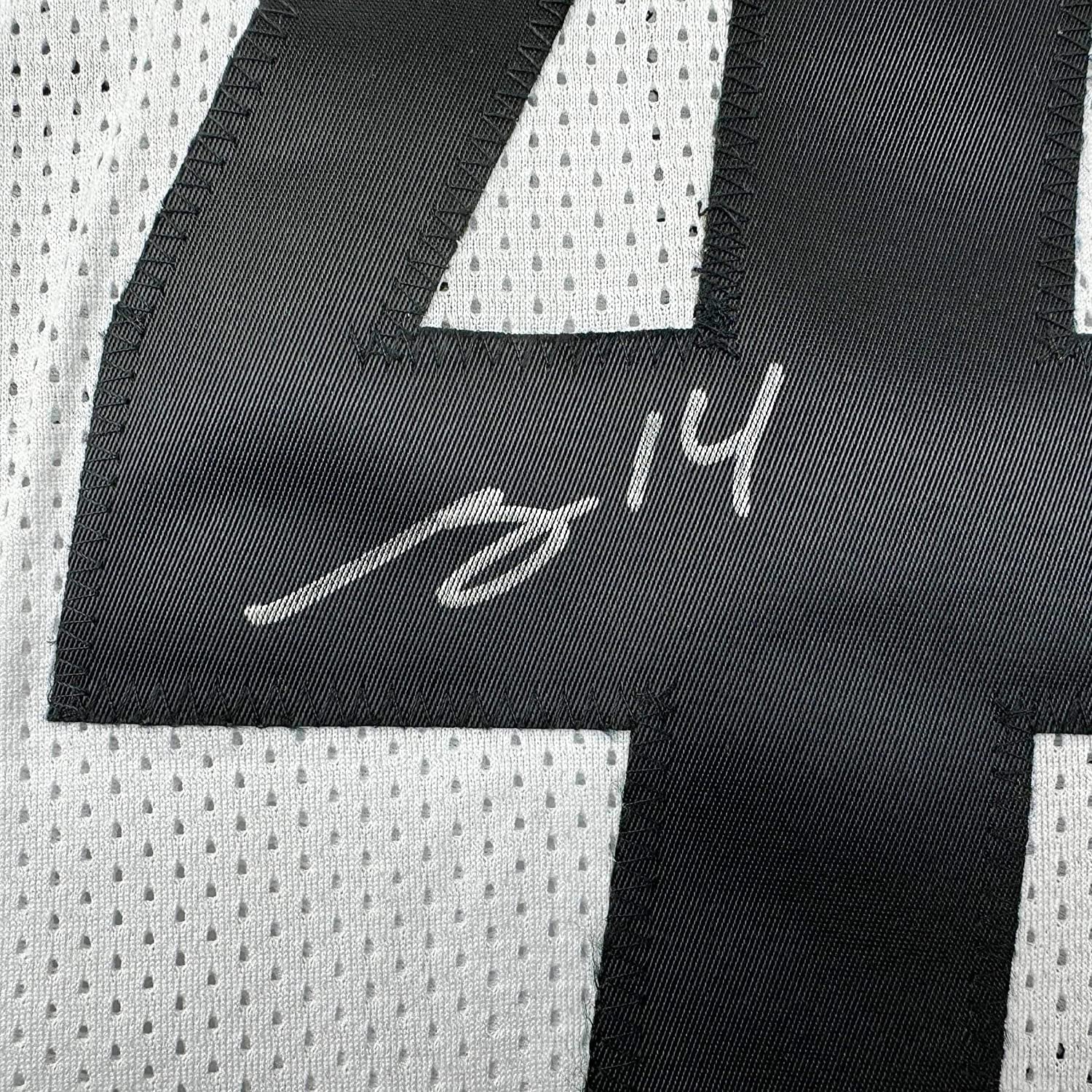 Framed Autographed/Signed George Pickens 35x39 Pittsburgh White Football Jersey JSA COA