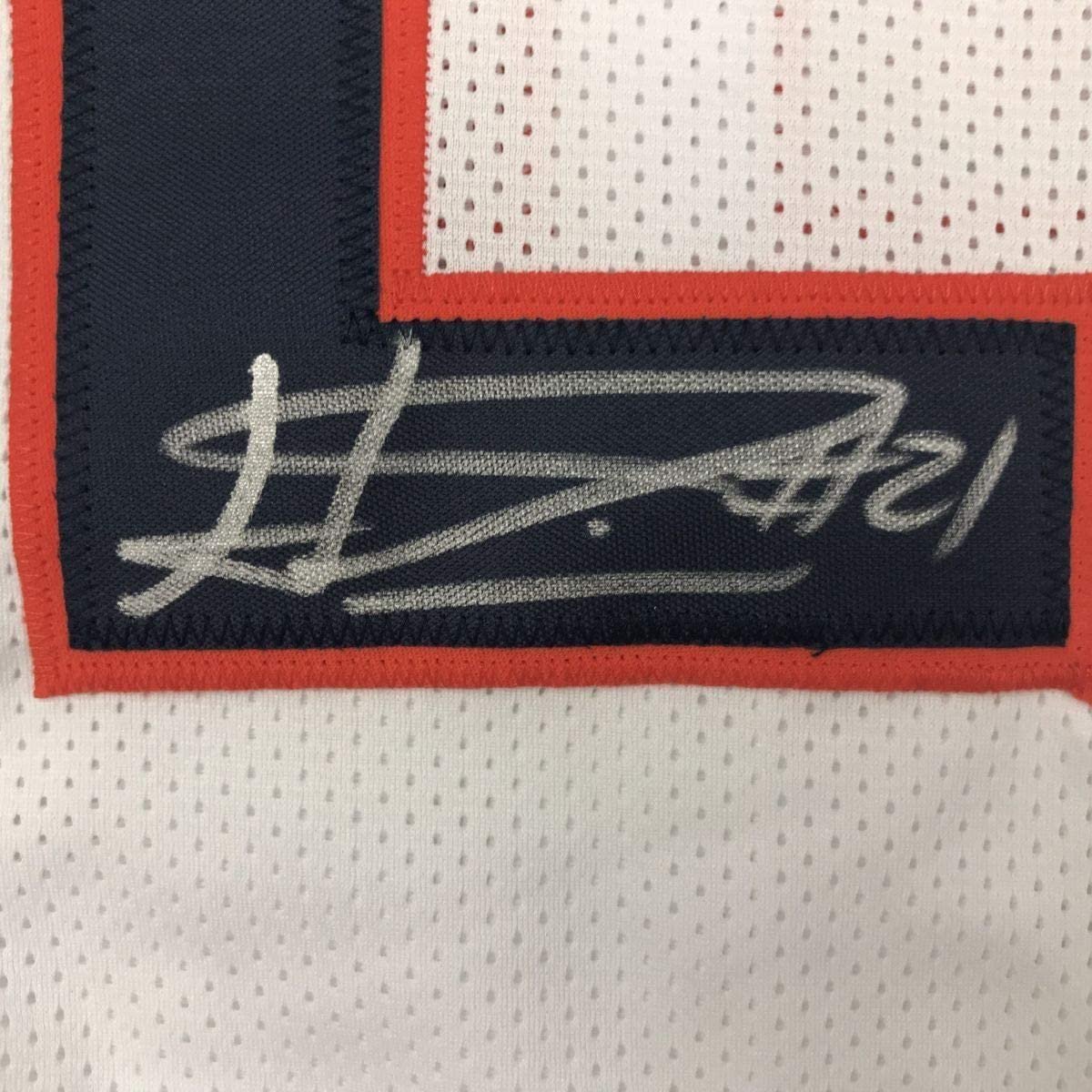 Framed Autographed/Signed Haha Ha Ha Clinton-Dix 35x39 Chicago White Football Jersey JSA COA