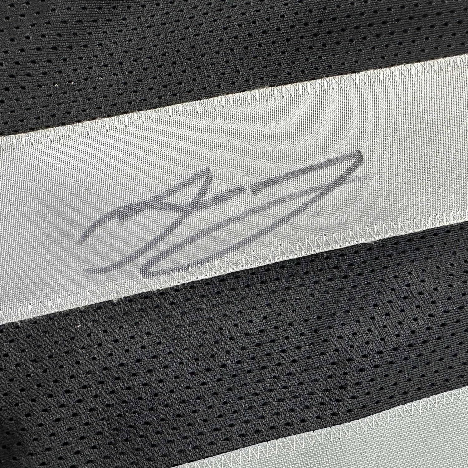 Framed Autographed/Signed Jakobi Meyers 35x39 Las Vegas Oakland Black Football Jersey Beckett BAS COA