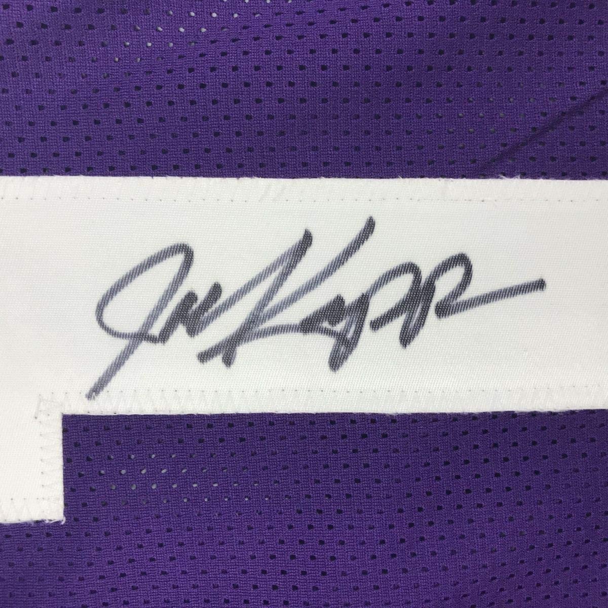 Framed Autographed/Signed Joe Kapp 35x39 Minnesota Purple Football Jersey JSA COA