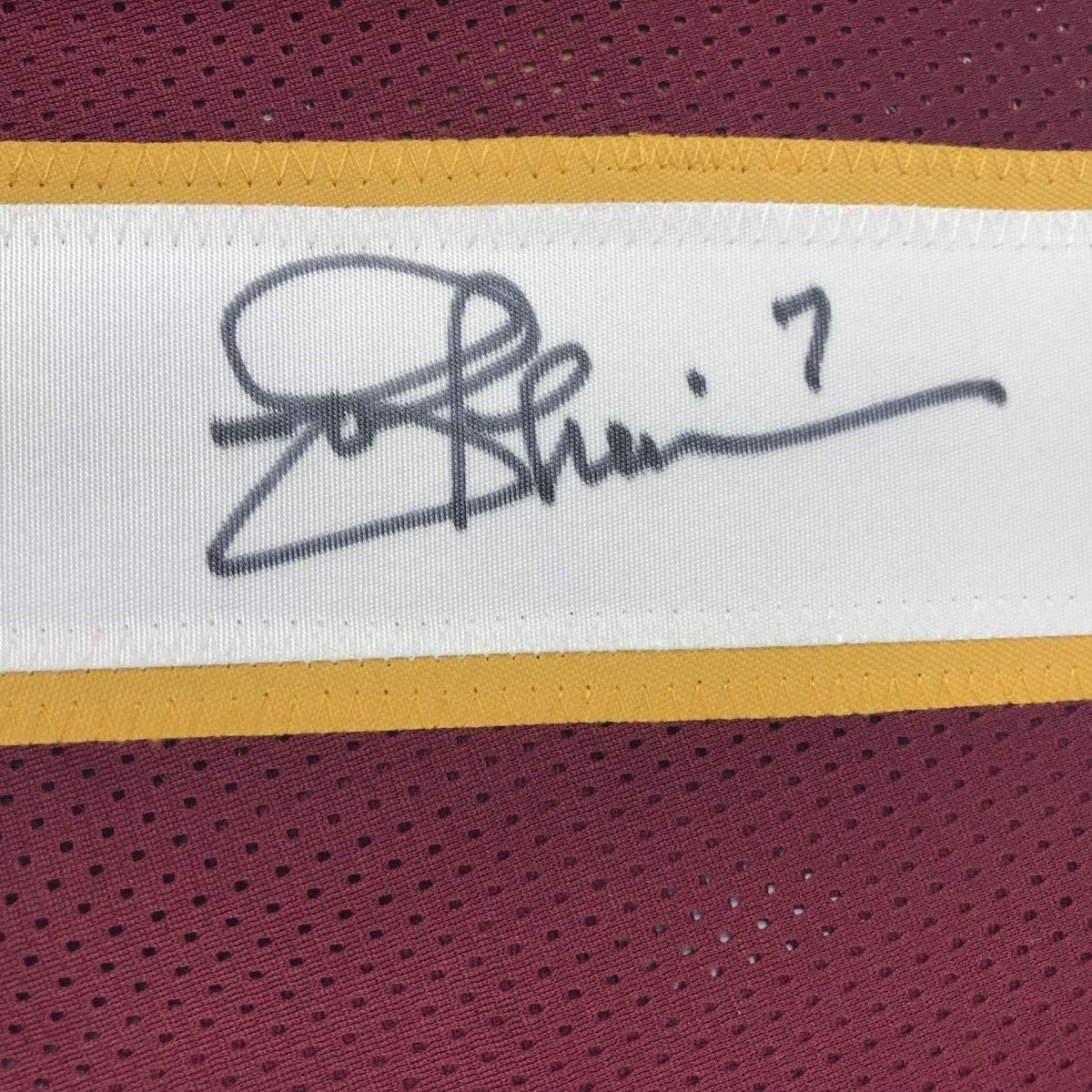 Framed Autographed/Signed Joe Theismann 35x39 Washington Burgundy Football Jersey Beckett BAS COA