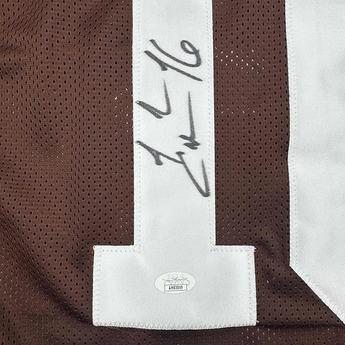 Framed Autographed/Signed Josh Cribbs 35x39 Cleveland Football Brown Jersey JSA COA
