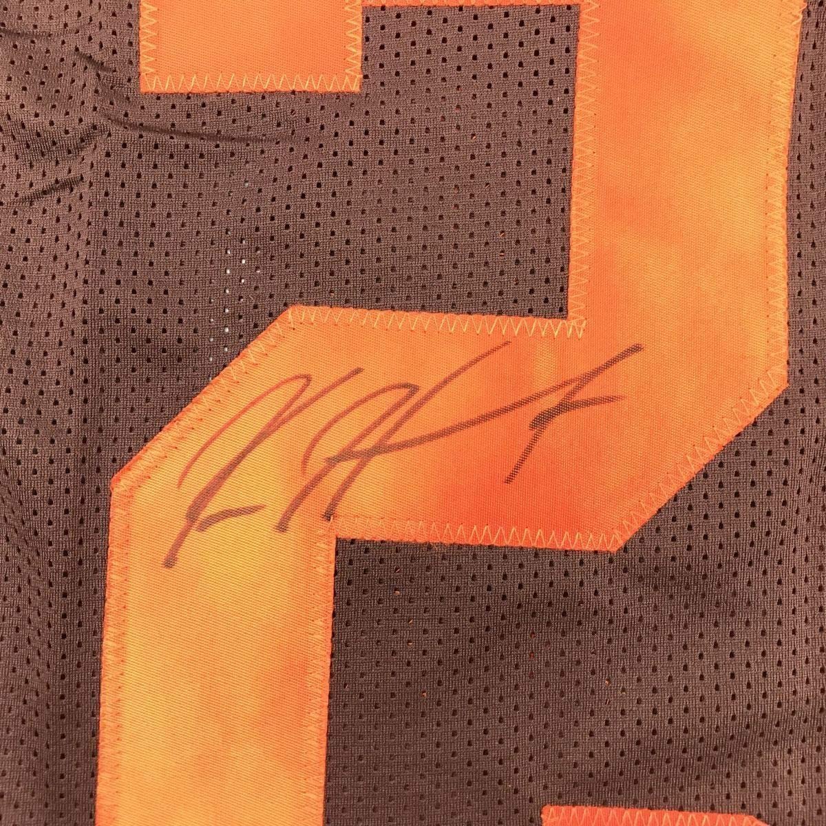 Framed Autographed/Signed Kareem Hunt 35x39 Cleveland Color Rush Football Jersey PSA/DNA COA