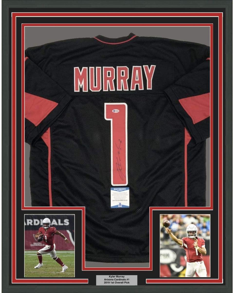 Framed Autographed/Signed Kyler Murray Arizona 35x39 Color Rush Football Jersey Beckett BAS COA