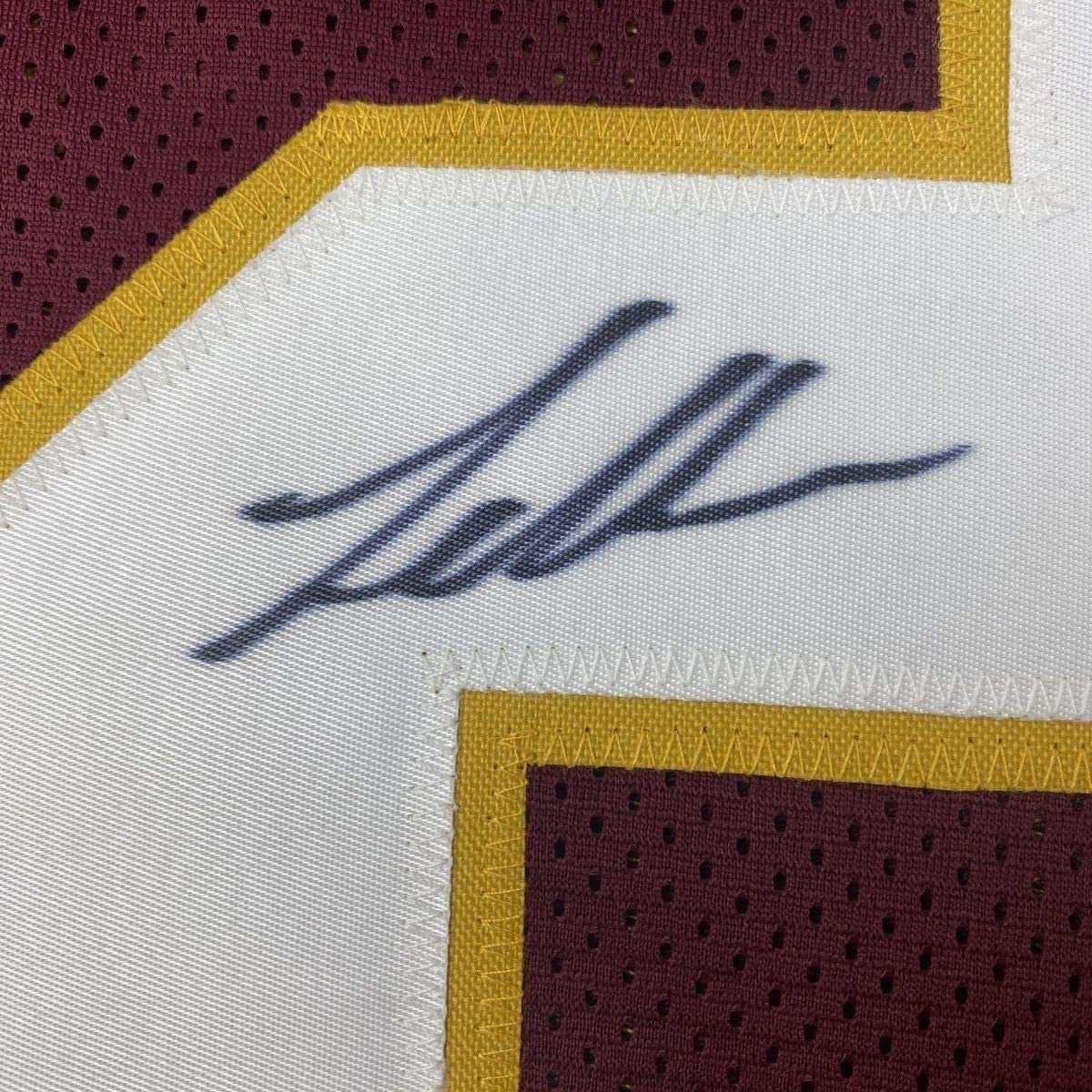 Framed Autographed/Signed Landon Collins 35x39 Washington Burgundy Football Jersey JSA COA
