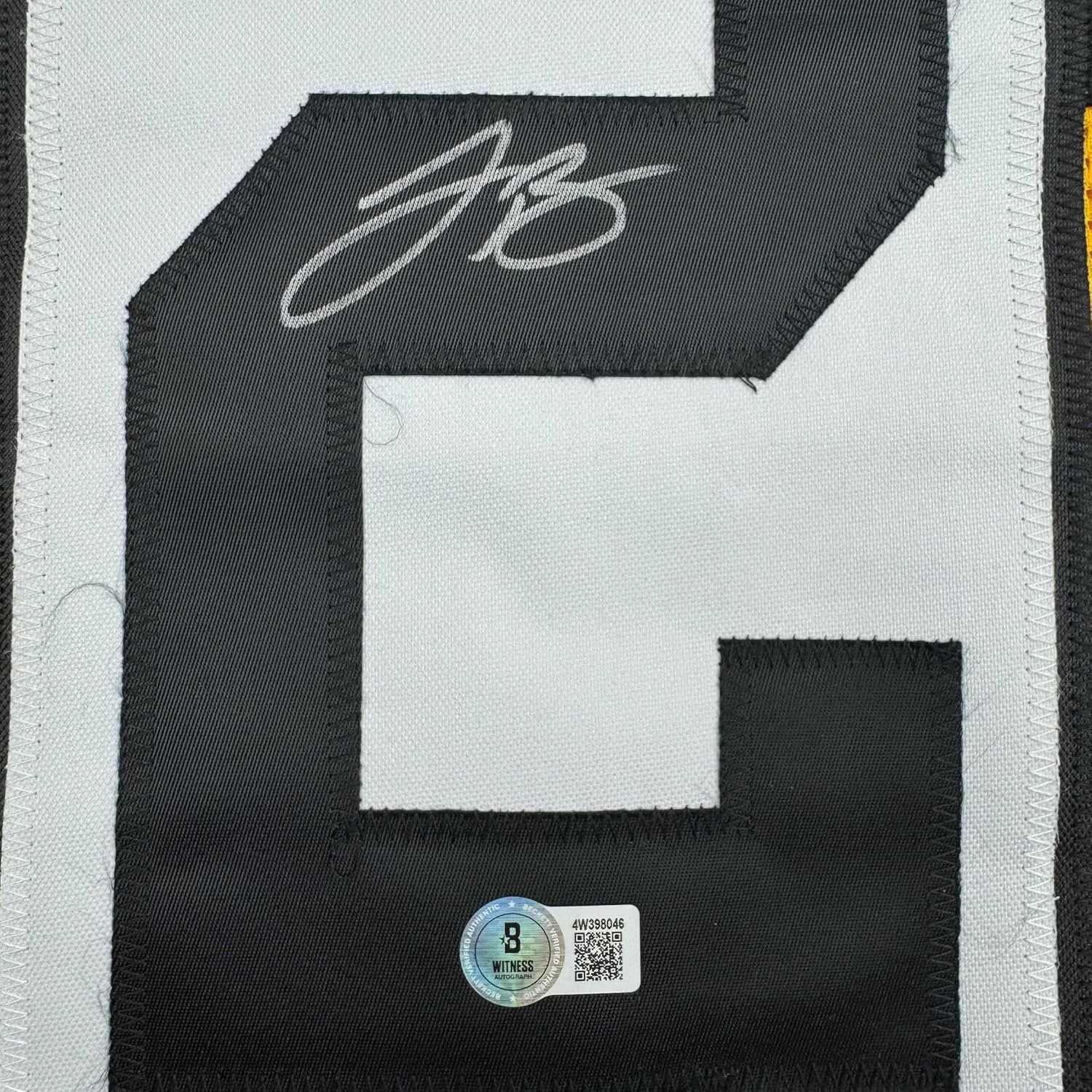 Framed Autographed/Signed Le'Veon LeVeon Bell 35x39 Pittsburgh Bumble Bee Jersey JSA COA