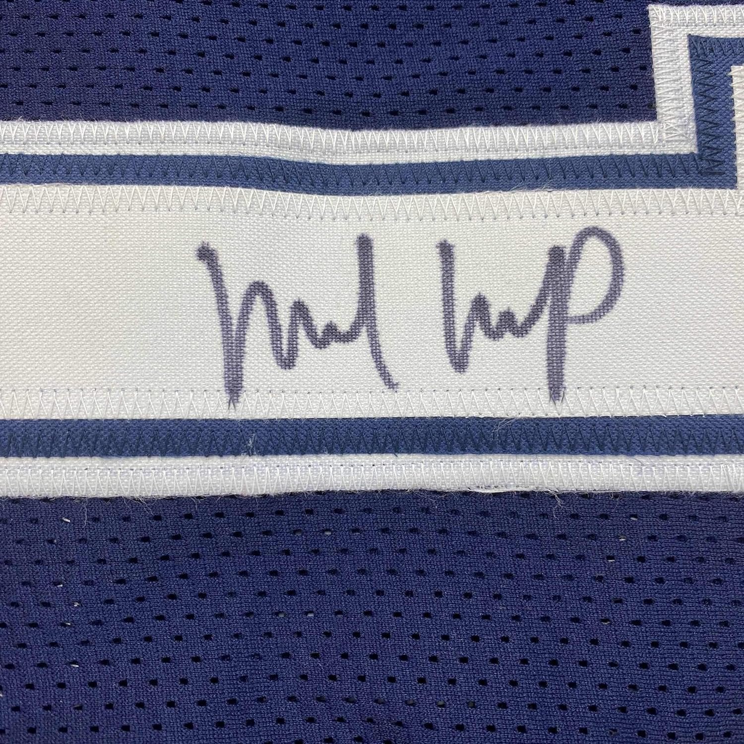 Framed Autographed/Signed Michael Gallup 35x39 Dallas Blue Football Jersey JSA COA