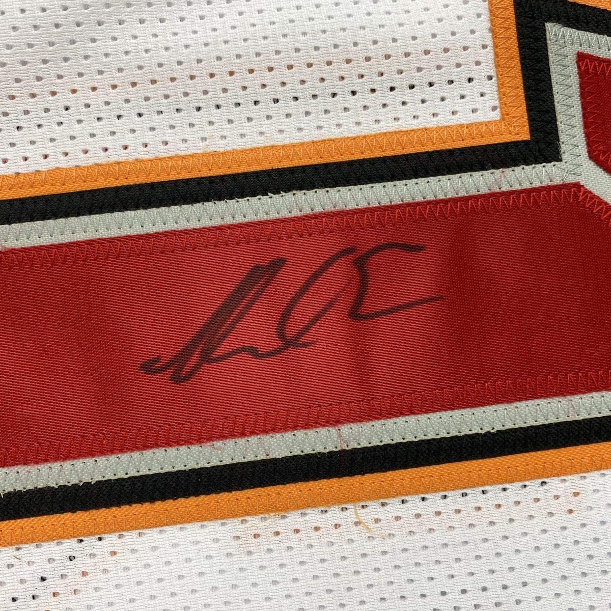 Framed Autographed/Signed Mike Evans 35x39 Tampa Bay White Football Jersey PSA/DNA COA