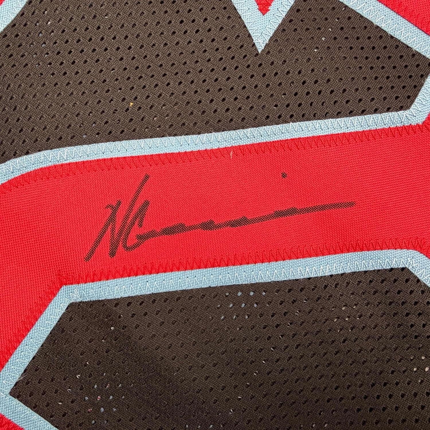 Framed Autographed/Signed Nico Collins 35x39 Houston H-Town Black Football Jersey JSA COA
