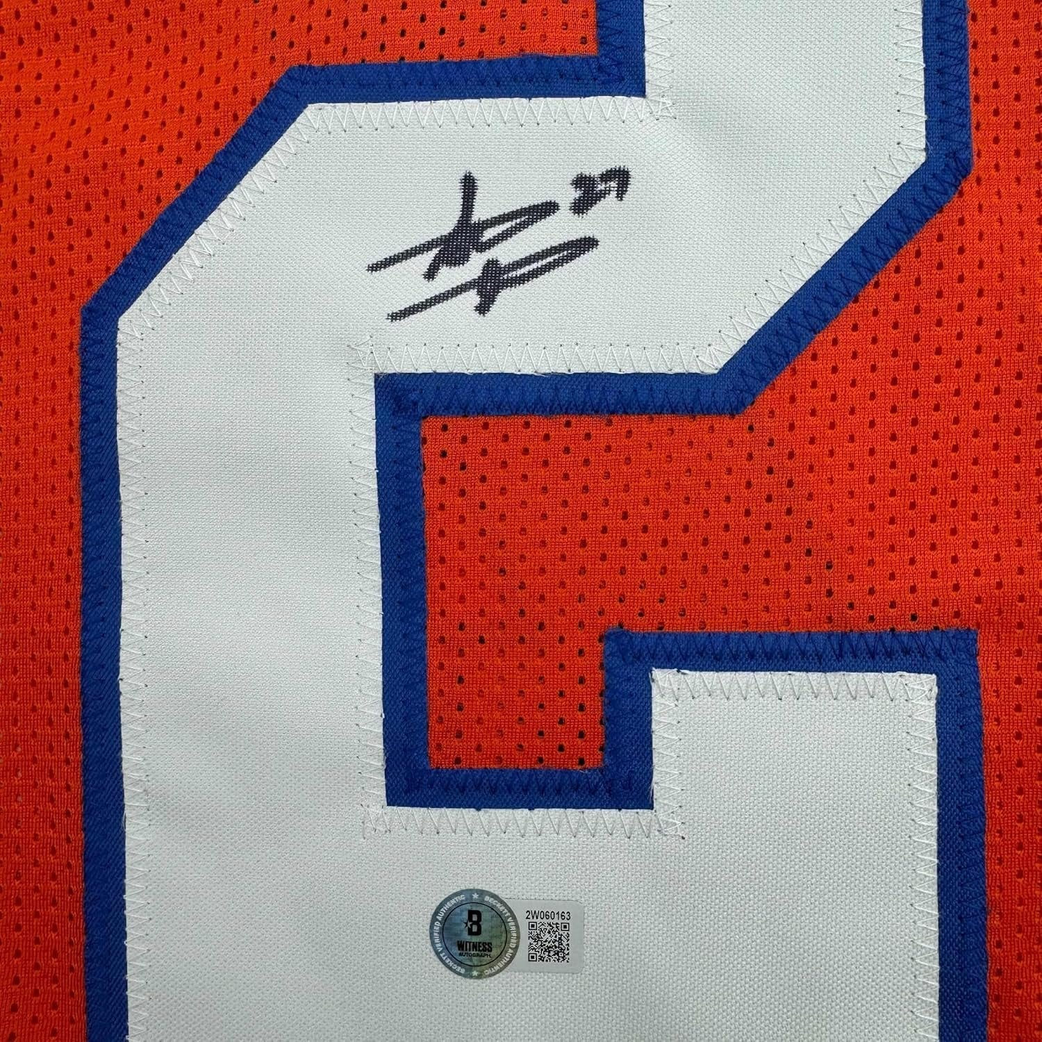 Framed Autographed/Signed Steve Atwater 35x39 Denver Retro Orange Football Jersey Beckett BAS COA