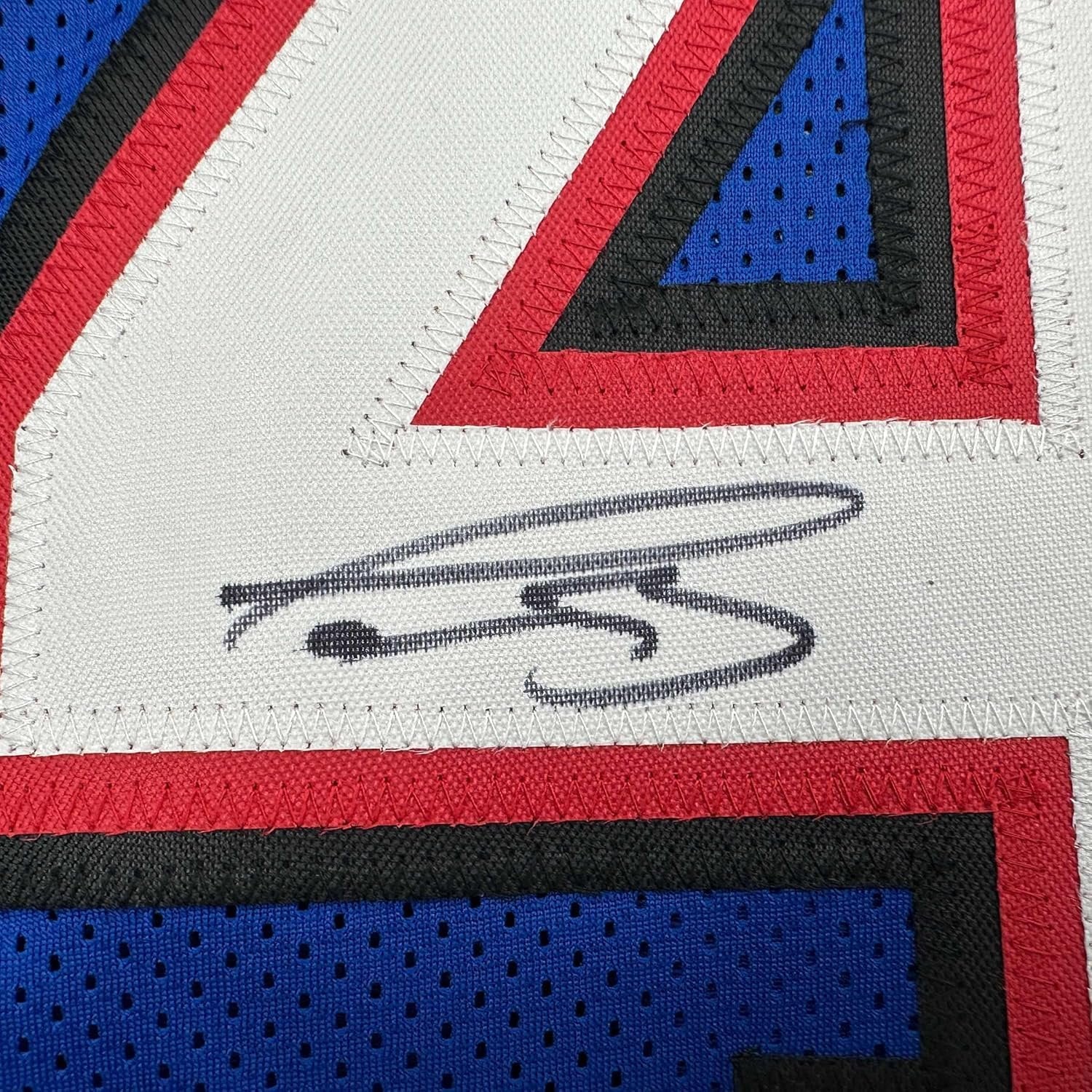 Framed Autographed/Signed Terrel Bernard 35x39 Buffalo Blue Football Jersey Beckett BAS COA