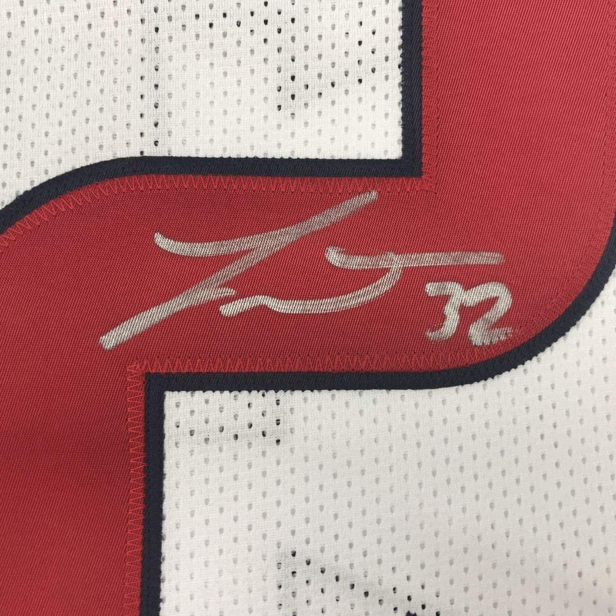 Framed Autographed/Signed Tyrann Mathieu 35x39 Houston White Football Jersey Beckett BAS COA