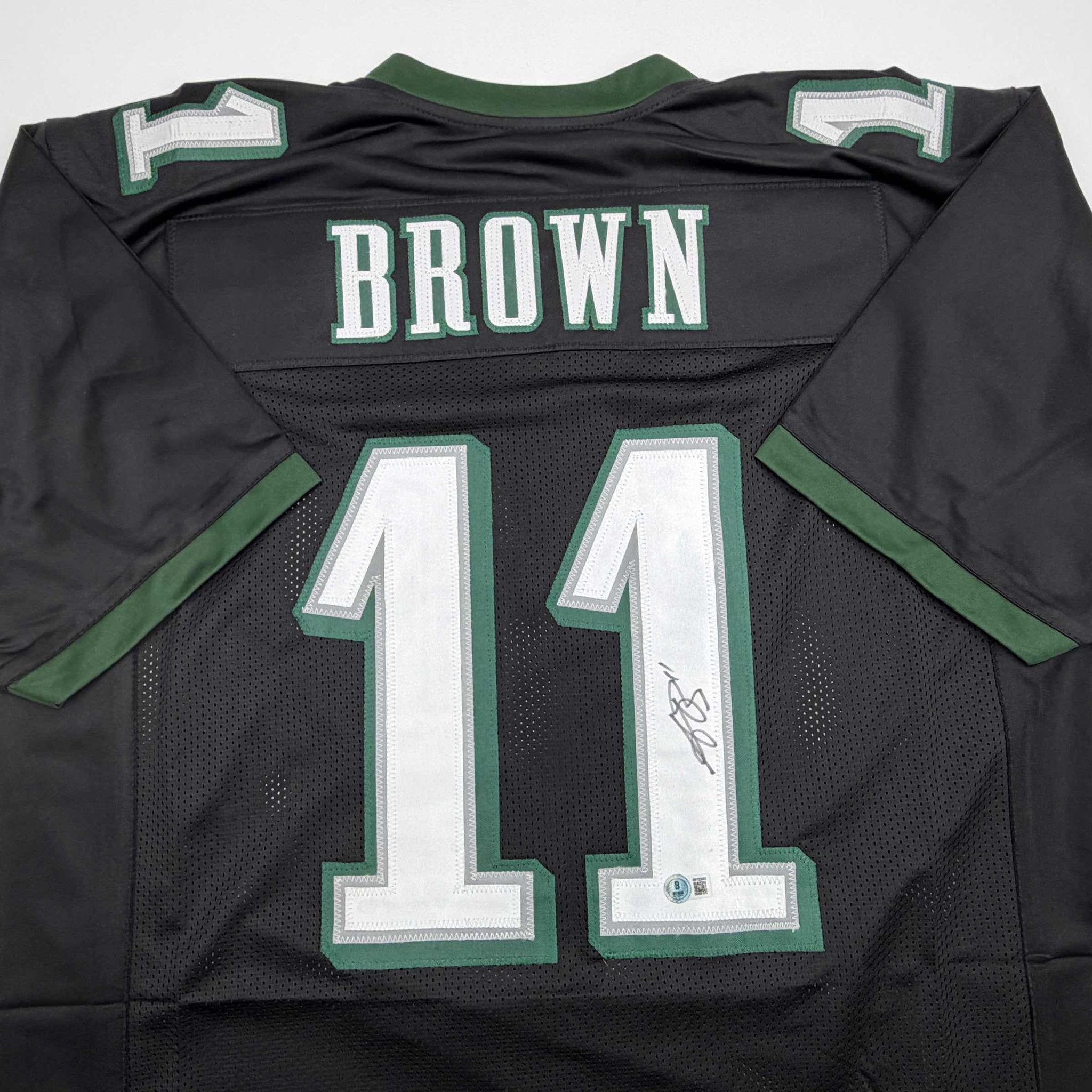 Autographed/Signed AJ A.J. Brown Philadelphia Black Football Jersey Beckett BAS COA