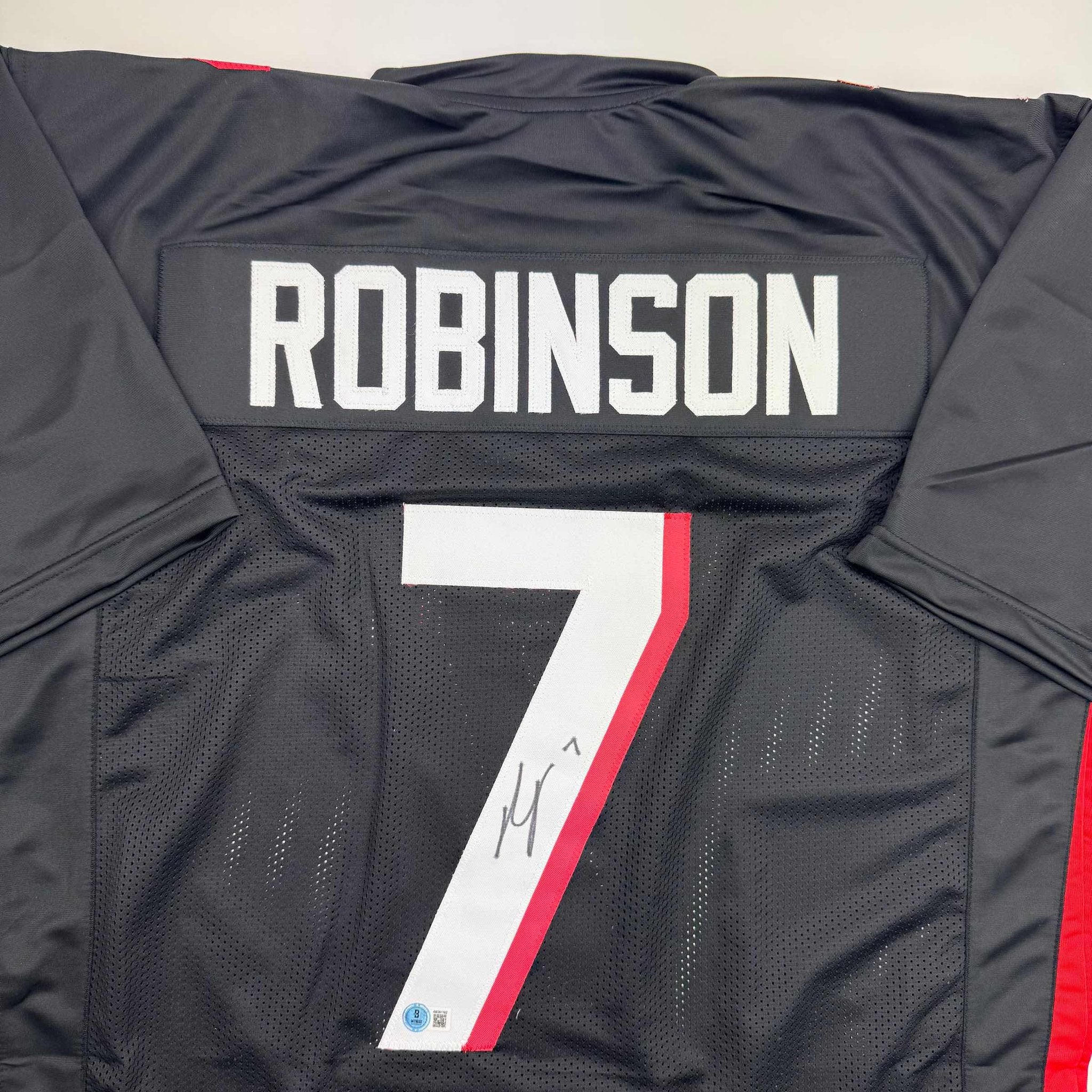 Autographed/Signed Bijan Robinson Atlanta Black Football Jersey Beckett BAS COA