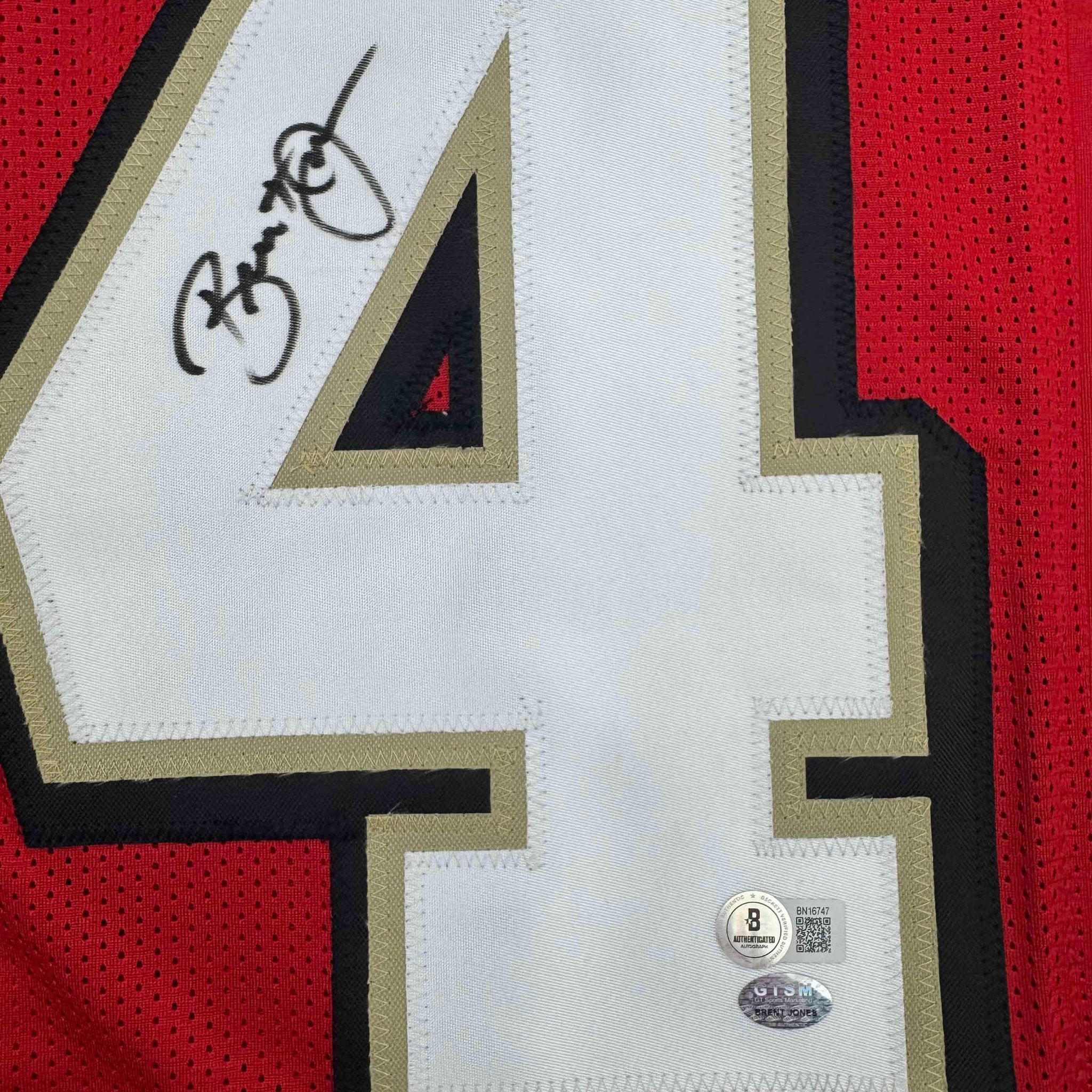 Autographed/Signed Brent Jones San Francisco Red Alternate Football Jersey Beckett BAS COA