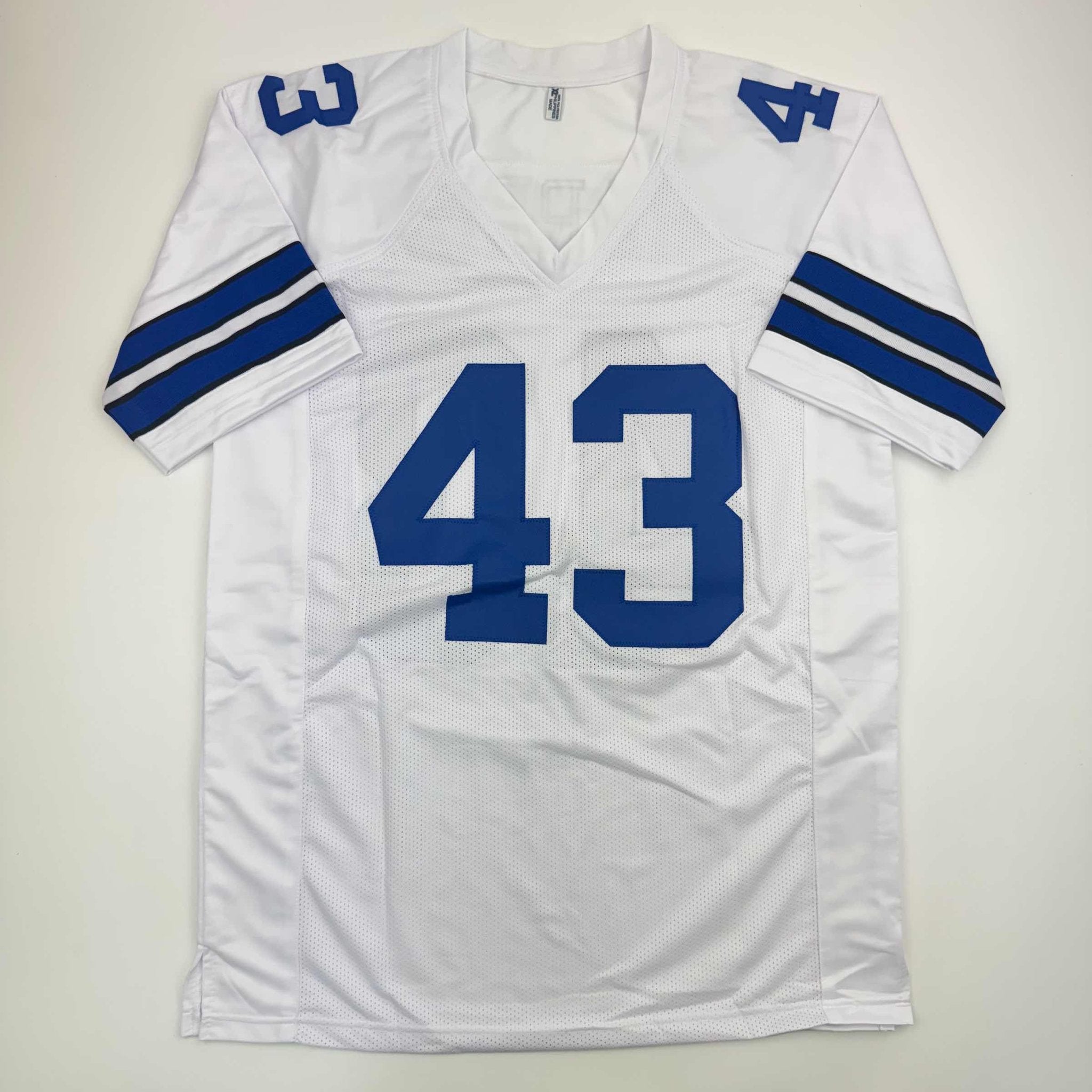 Autographed/Signed Cliff Harris Dallas White Football Jersey Beckett BAS COA