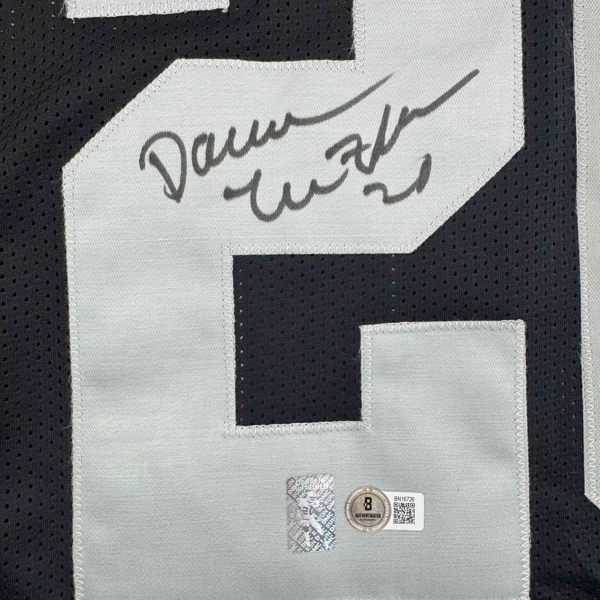 Autographed/Signed Darren McFadden Las Vegas Oakland Black Football Jersey Beckett BAS COA
