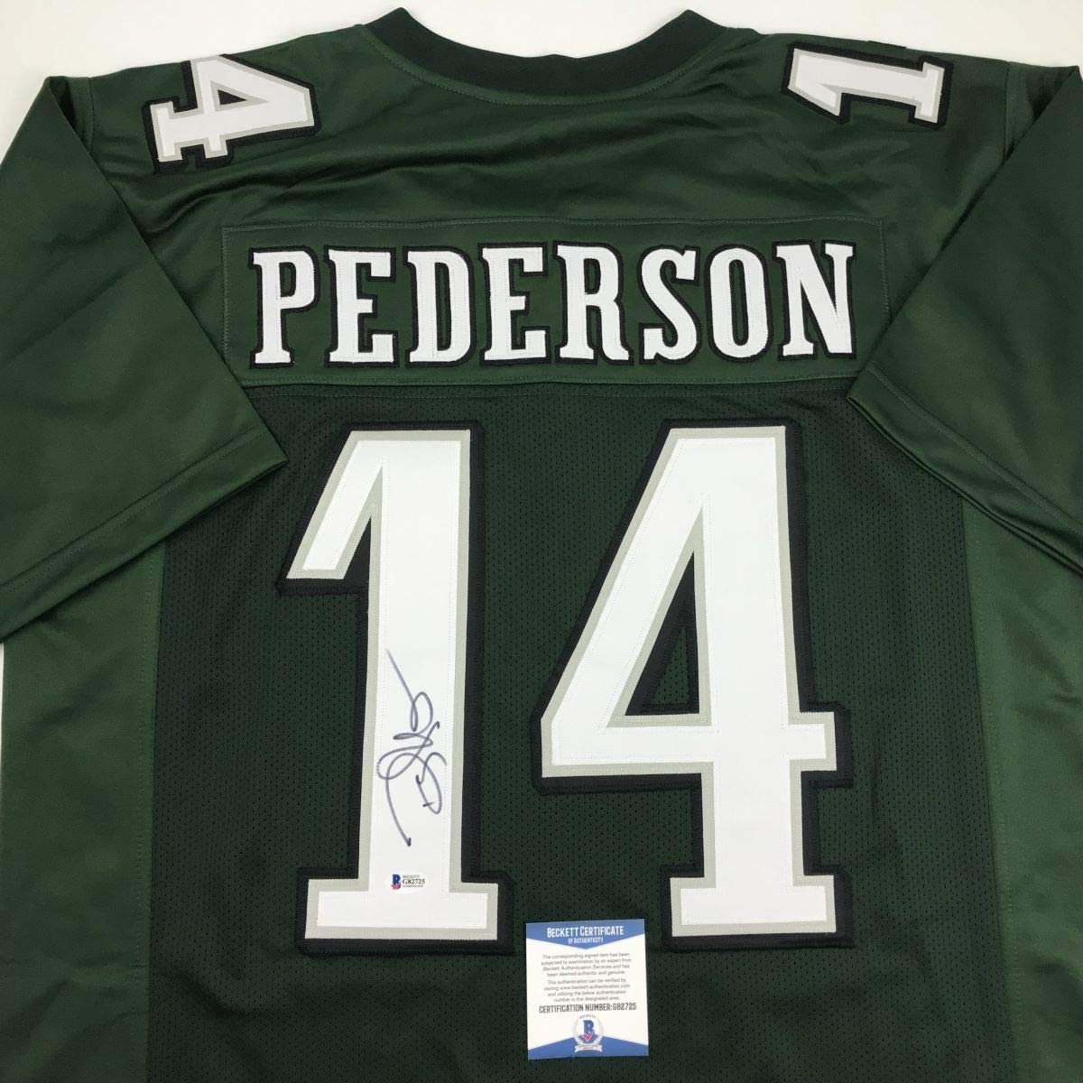 Autographed/Signed Doug Pederson Philadelphia Green Football Jersey Beckett BAS COA