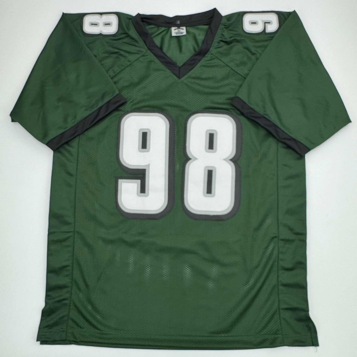 Autographed/Signed Jalen Carter Philadelphia Green Football Jersey Beckett BAS COA