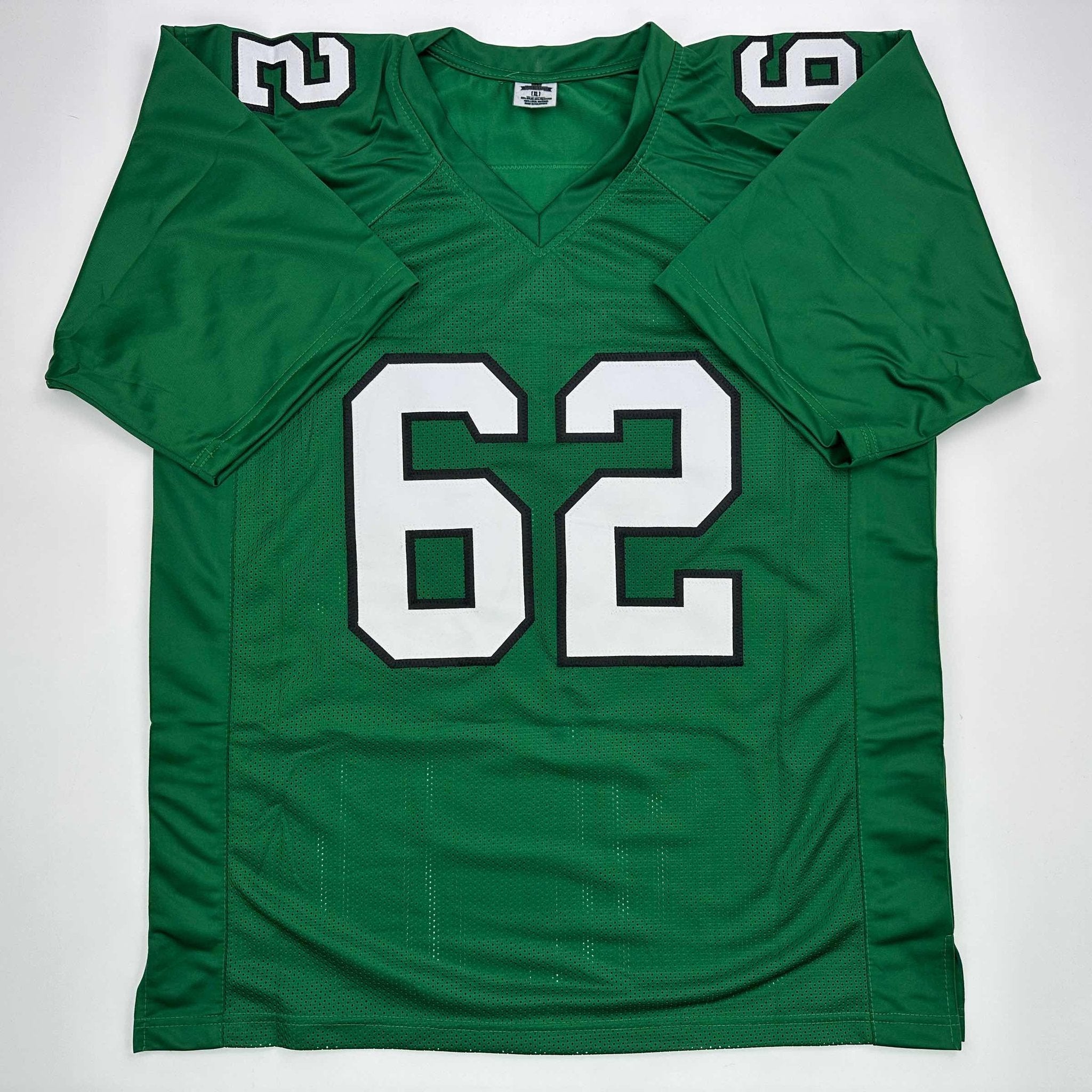 Autographed/Signed Jason Kelce Philadelphia Kelly Green Football Jersey PSA/DNA COA