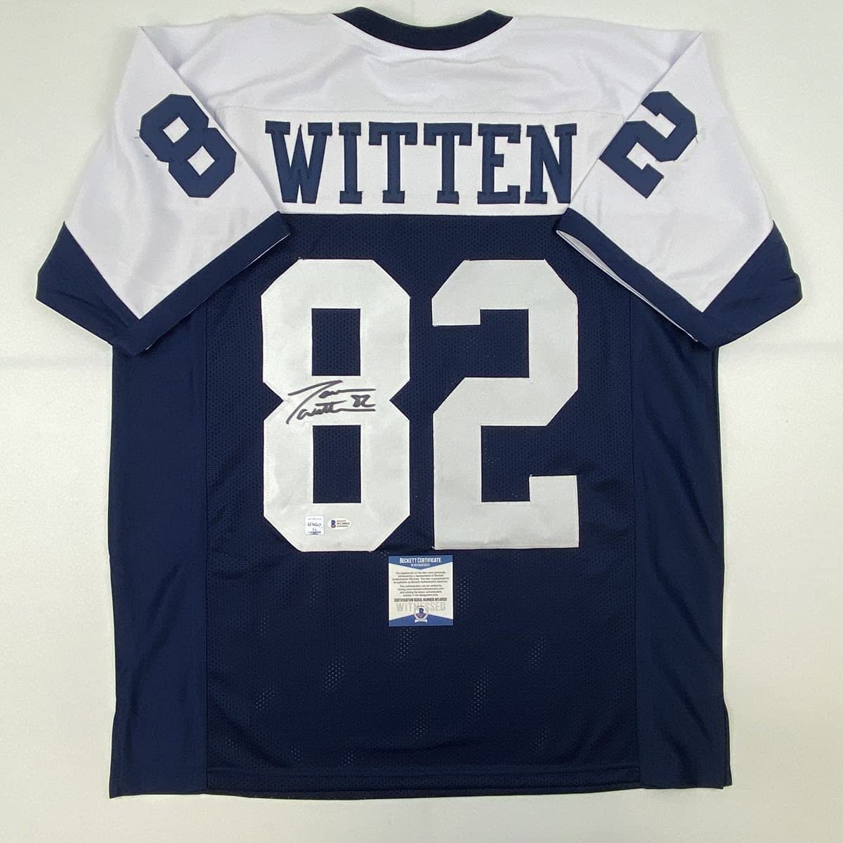 Autographed/Signed Jason Witten Dallas Thanksgiving Day Football Jersey Beckett BAS COA