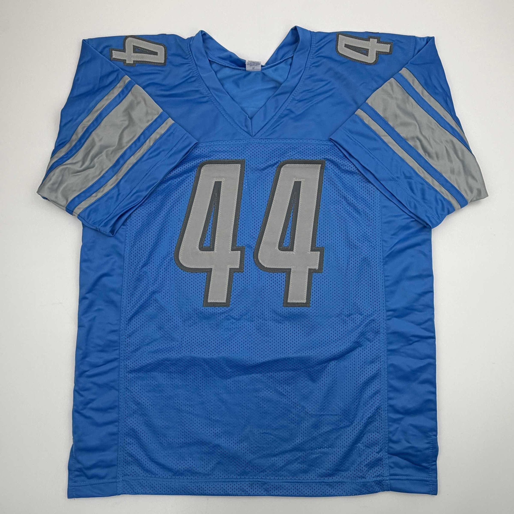 Autographed/Signed Malcolm Rodriguez Detroit Blue Football Jersey Beckett BAS COA
