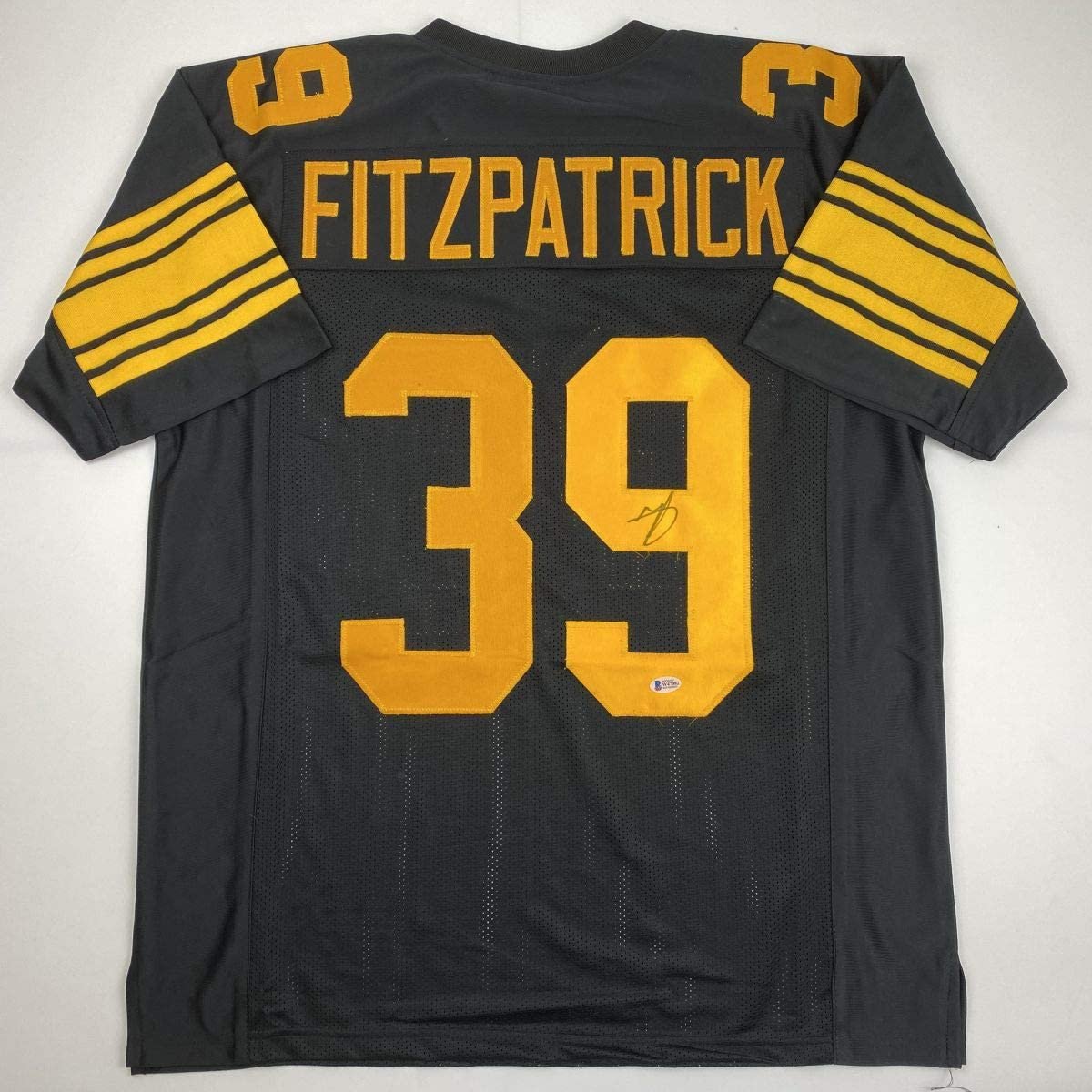 Autographed/Signed Minkah Fitzpatrick Pittsburgh Color Rush Football Jersey Beckett BAS COA
